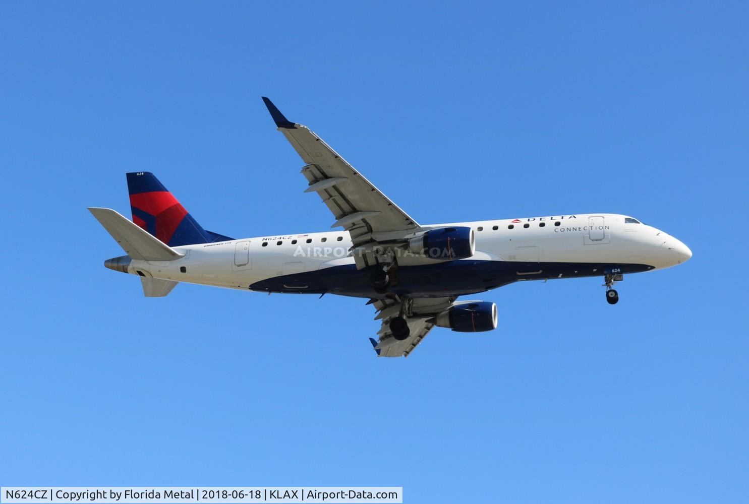 N624CZ, 2008 Embraer 175LR (ERJ-170-200LR) C/N 17000222, CPZ/DAL E175 zx SMF-LAX