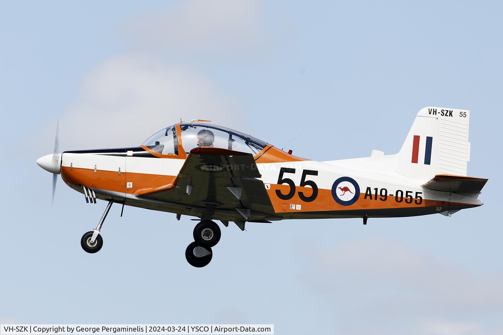 VH-SZK, New Zealand CT-4A Airtrainer C/N 055, Warbirds Over Scone 2024.
