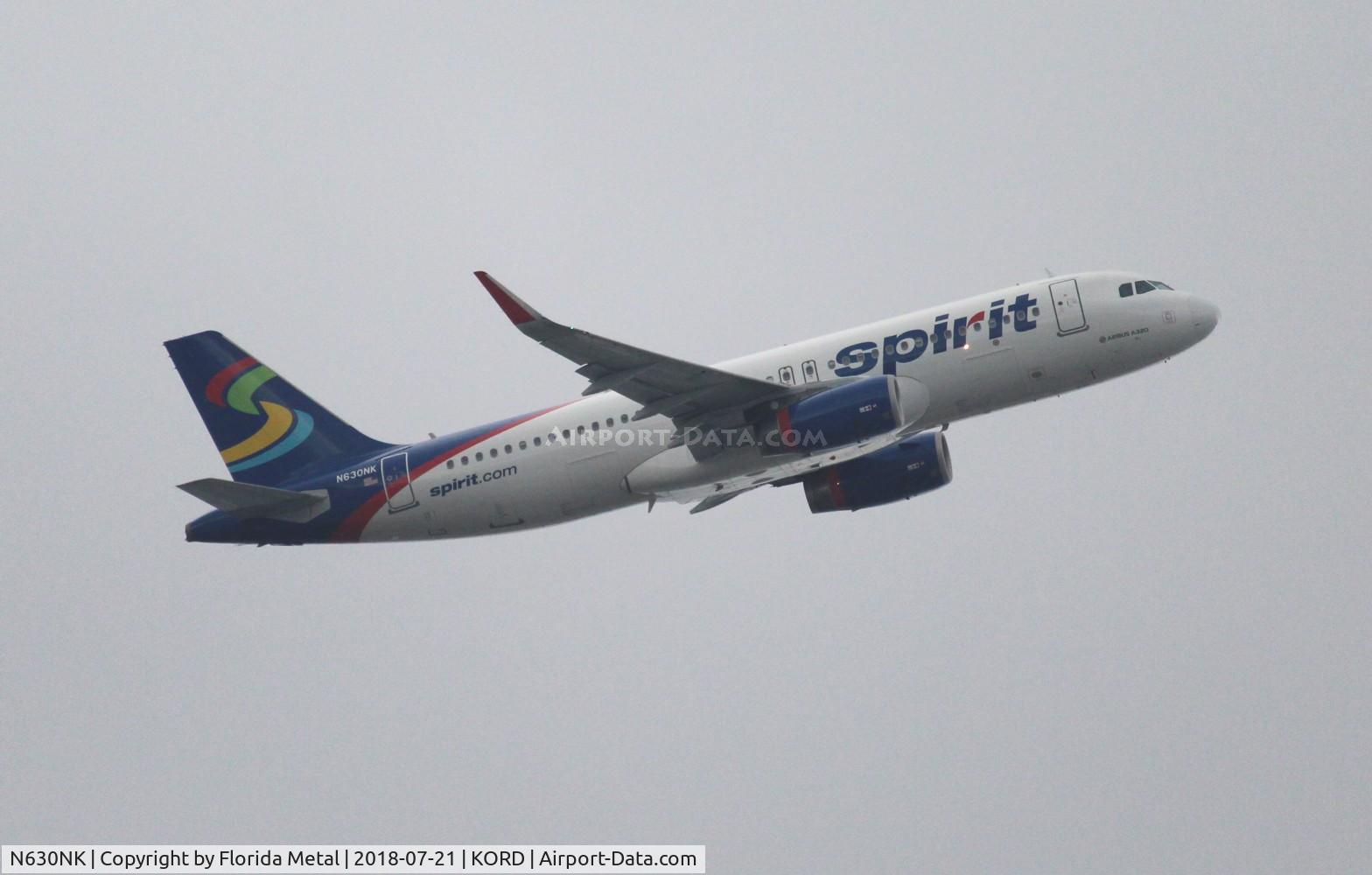 N630NK, 2014 Airbus A320-232 C/N 6304, NKS A320 blue/white zx ORD-MYR