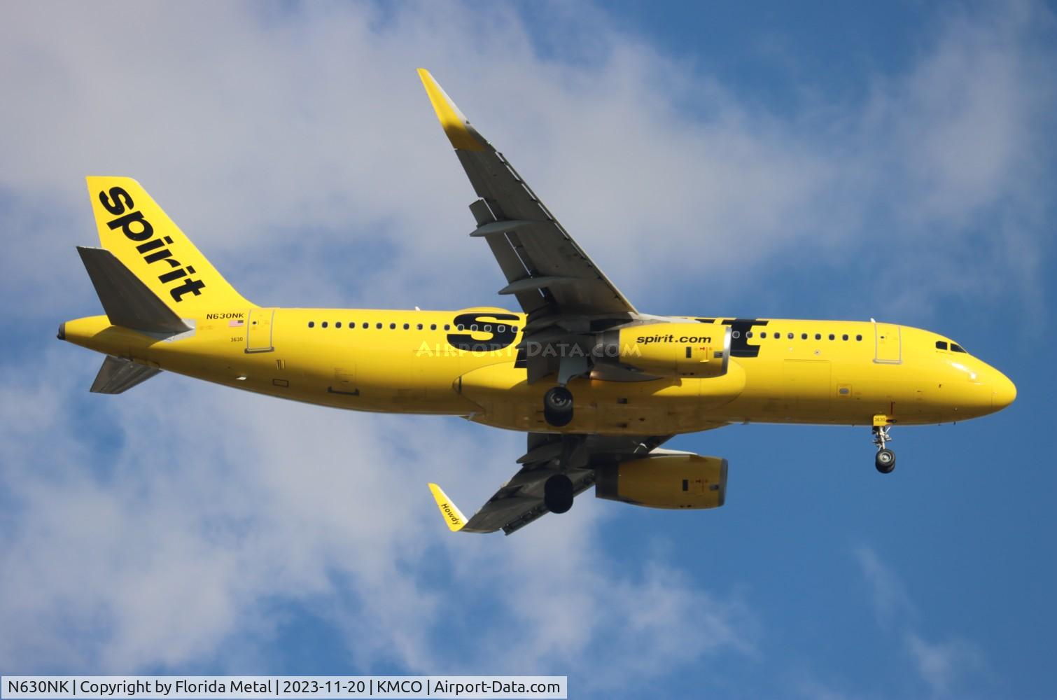 N630NK, 2014 Airbus A320-232 C/N 6304, NKS A320 yellow zx LBE-MCO