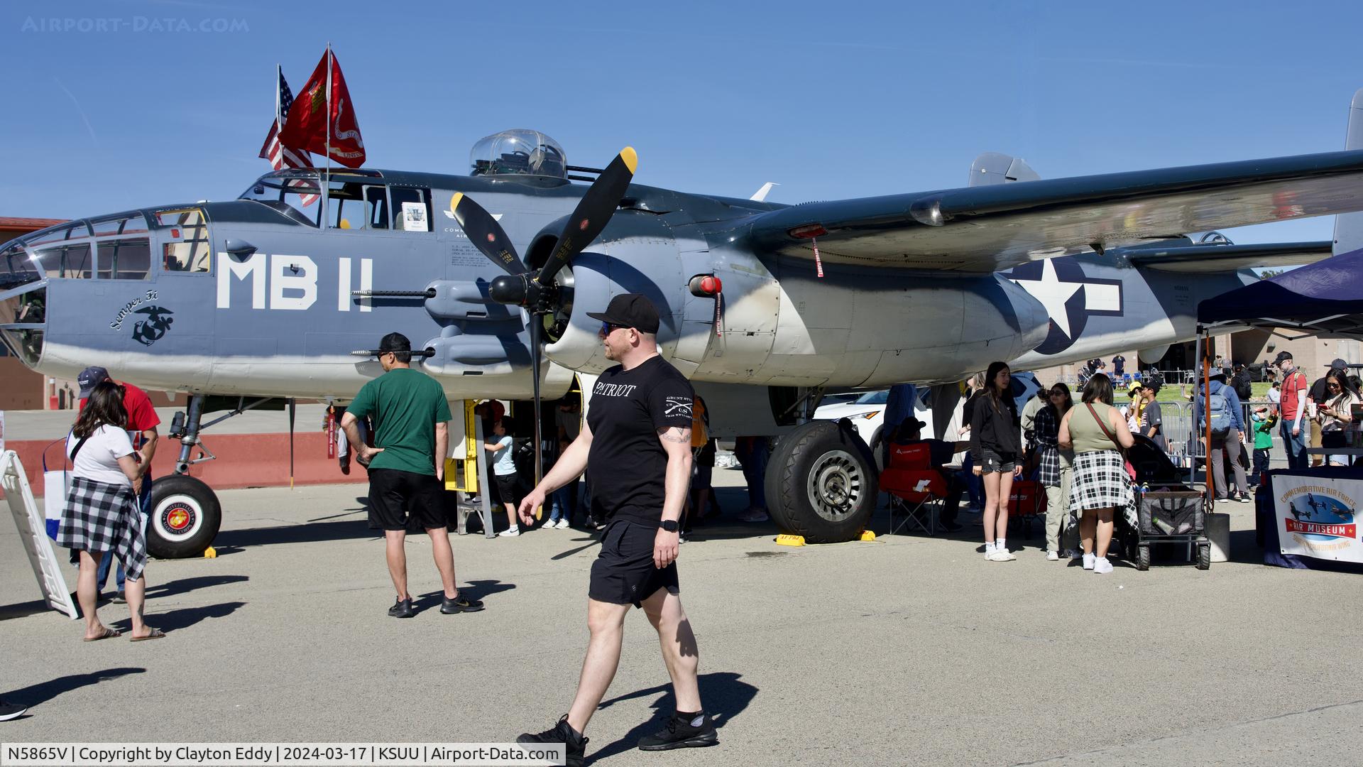 N5865V, 1945 North American B-25J Mitchell Mitchell C/N 108-34263, Travis AFB airshow California 2024.