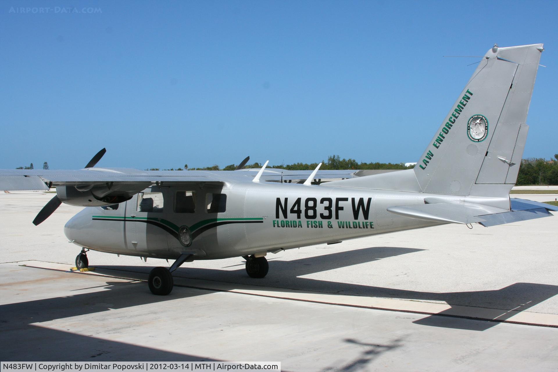 N483FW, 1983 Partenavia P-68C C/N 271, on ramp at MTH