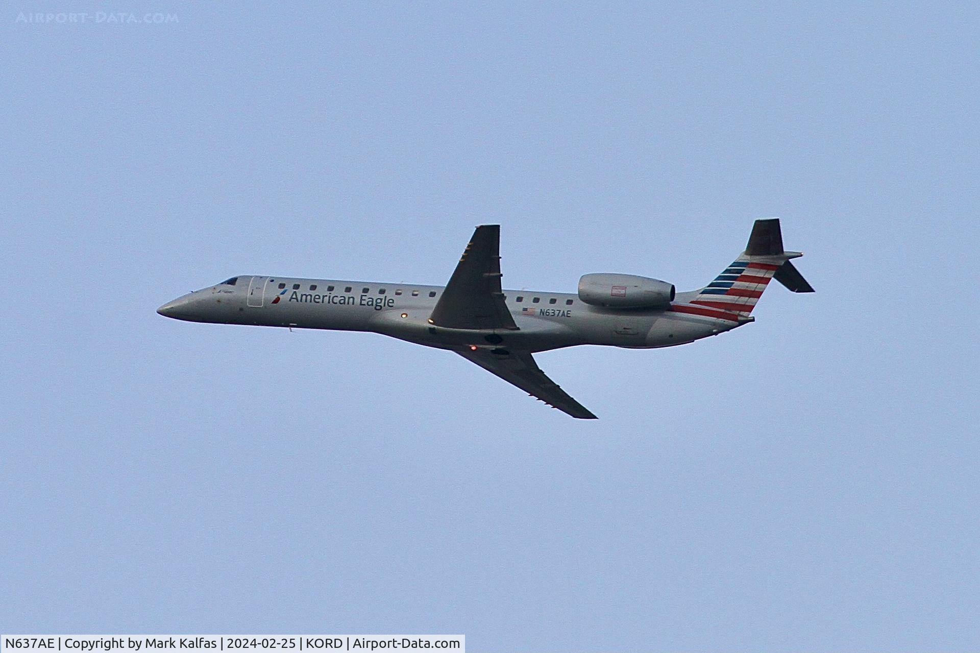 N637AE, 1999 Embraer ERJ-145LR (EMB-145LR) C/N 145170, E145 Peidmont / American Eagle Embraer EMB-145LR, N637AE N637AE PDT5732 ORD-CLE