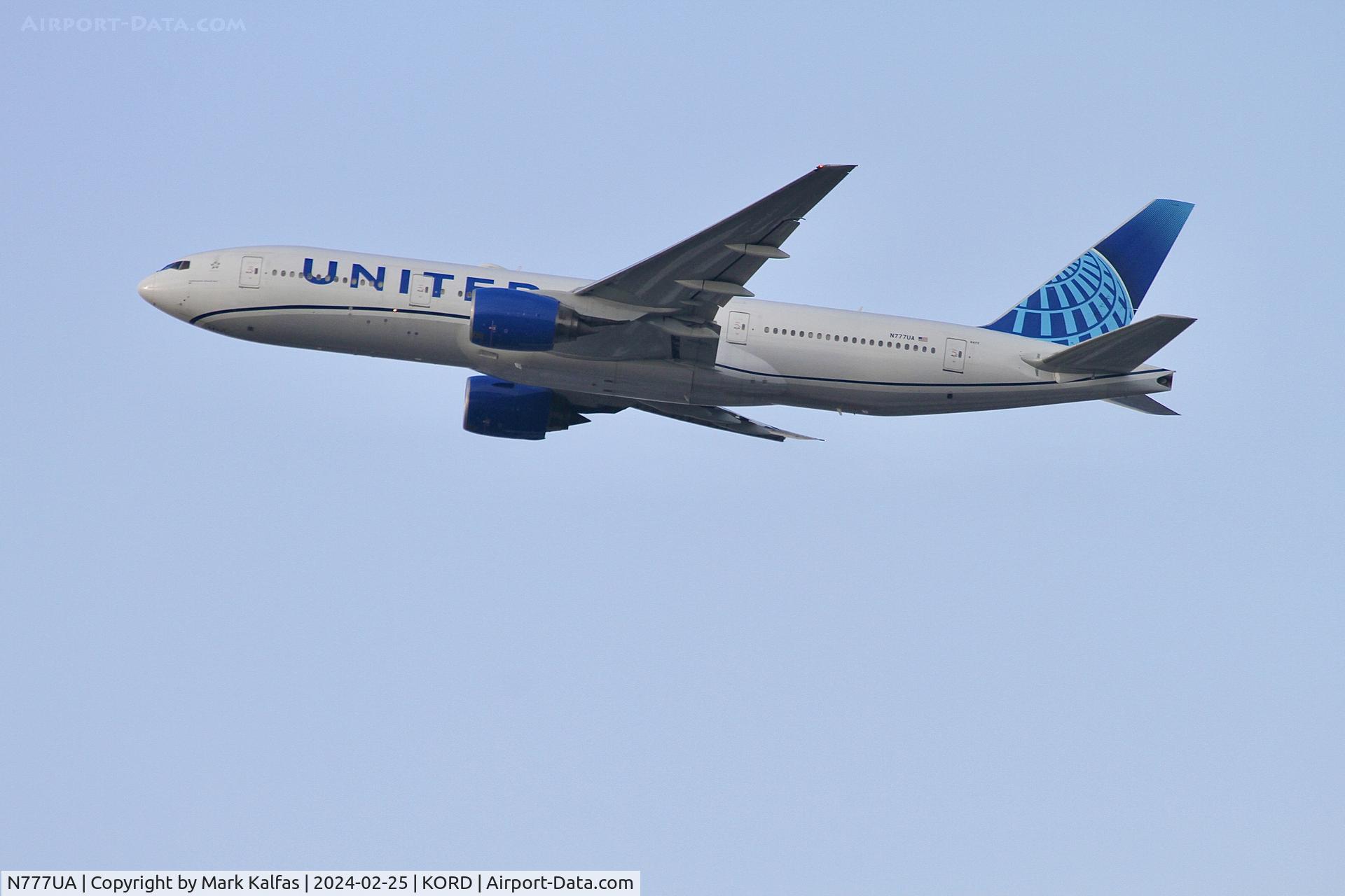 N777UA, 1995 Boeing 777-222 C/N 26916, B772 United Airlines Boeing 777-222 N777UA UAL1755 ORD-SFO