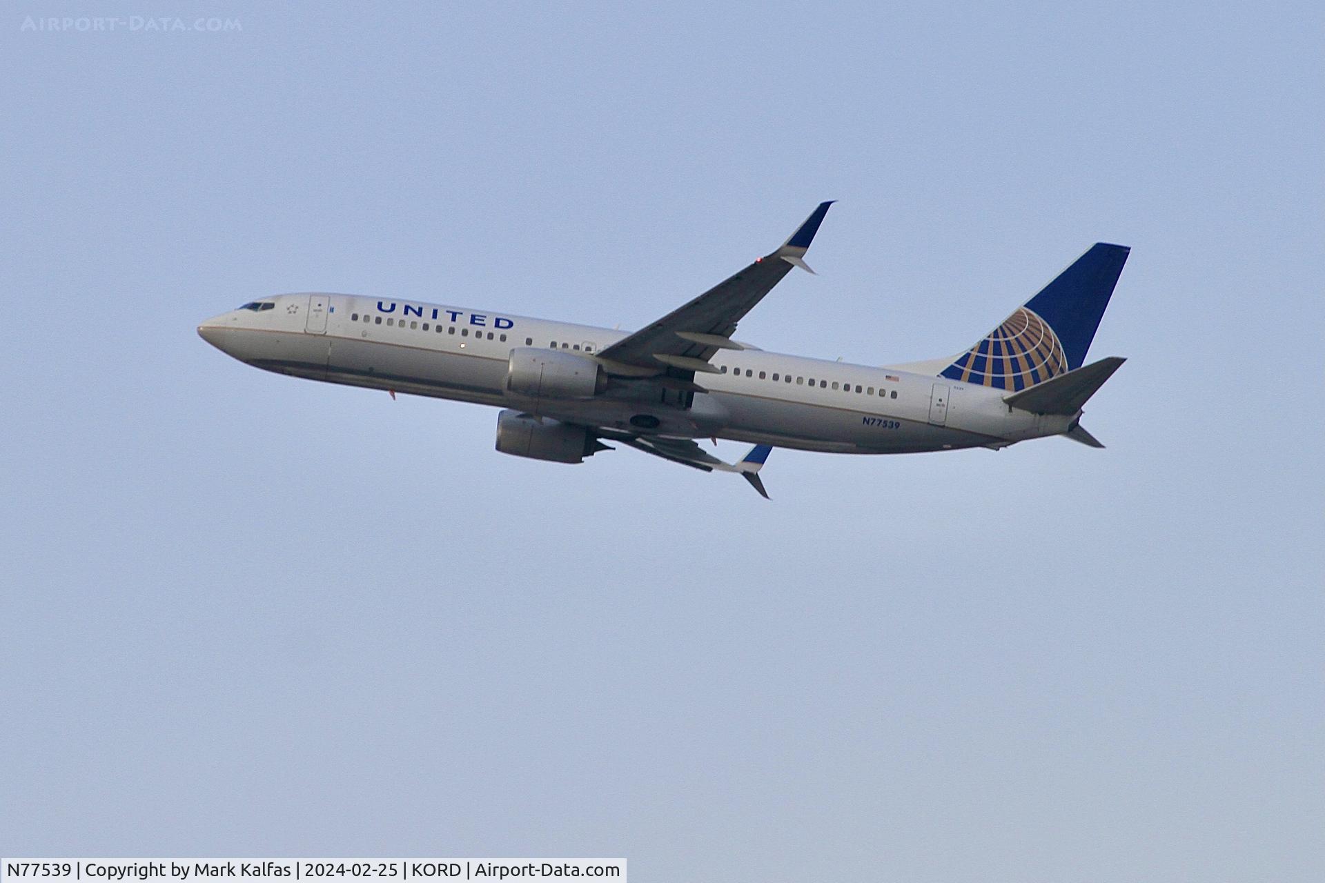 N77539, 2017 Boeing 737-800 C/N 63642, B738 United Airlines Boeing 737-824 N77539 UAL1933 ORD-MSP