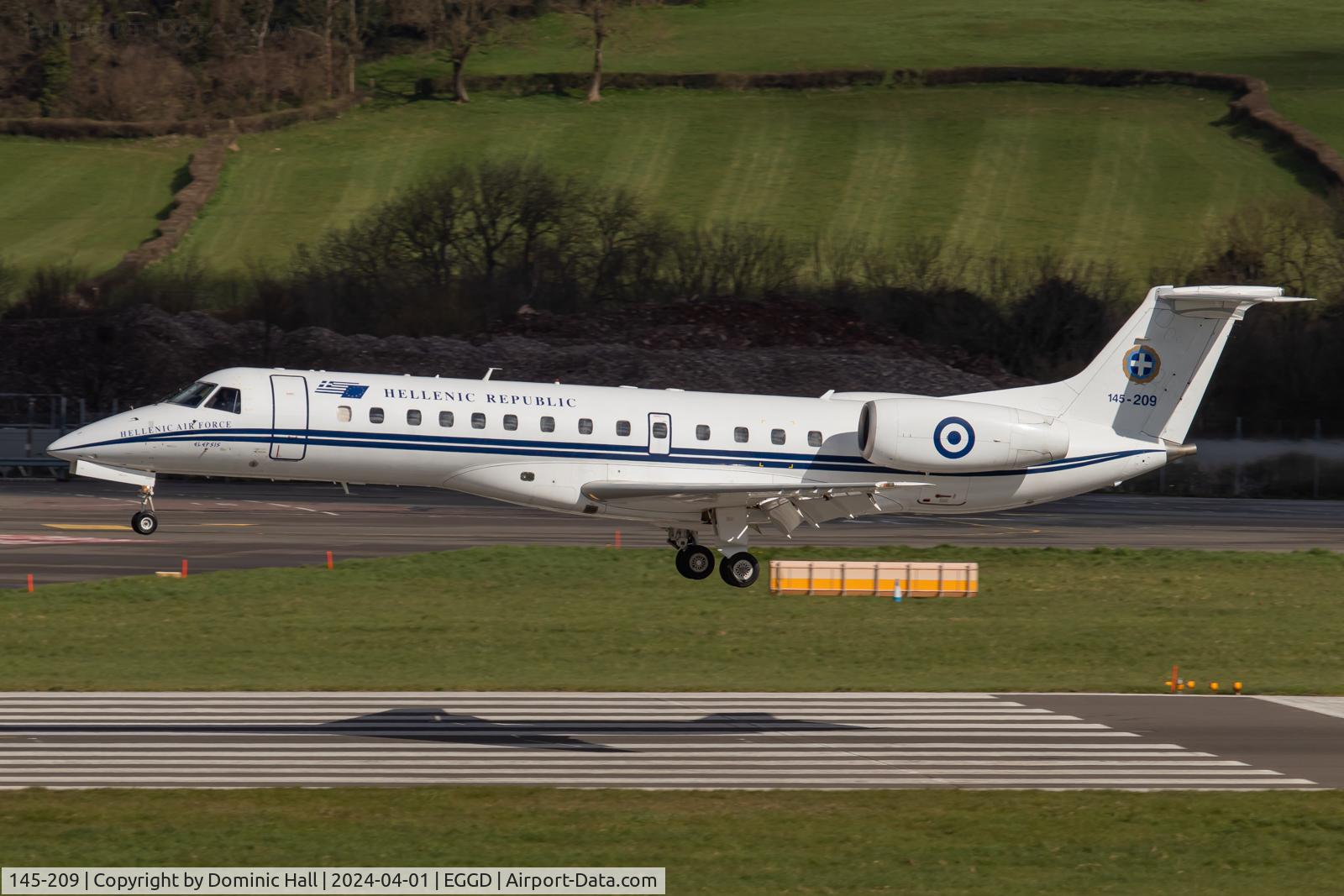 145-209, 1999 Embraer ERJ-135LR (EMB-135LR) C/N 145209, Landing at Bristol Airport 01/04/24