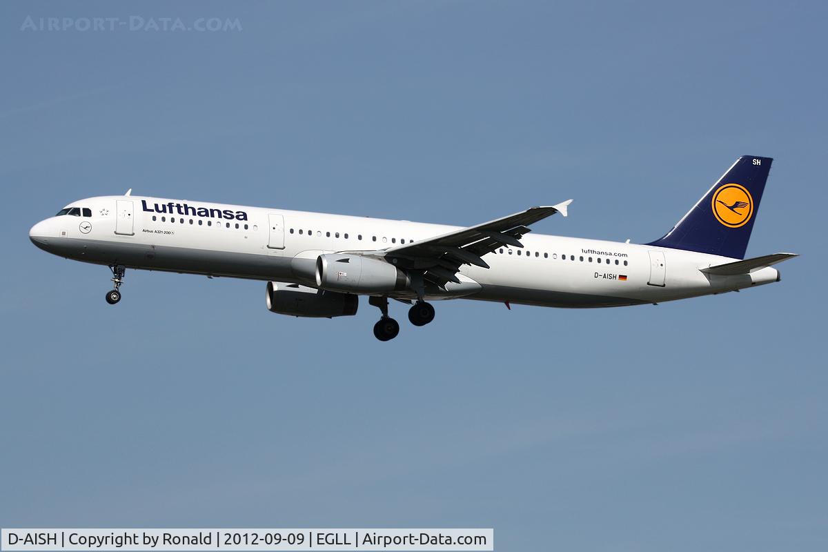 D-AISH, 2007 Airbus A321-231 C/N 3265, at lhr
