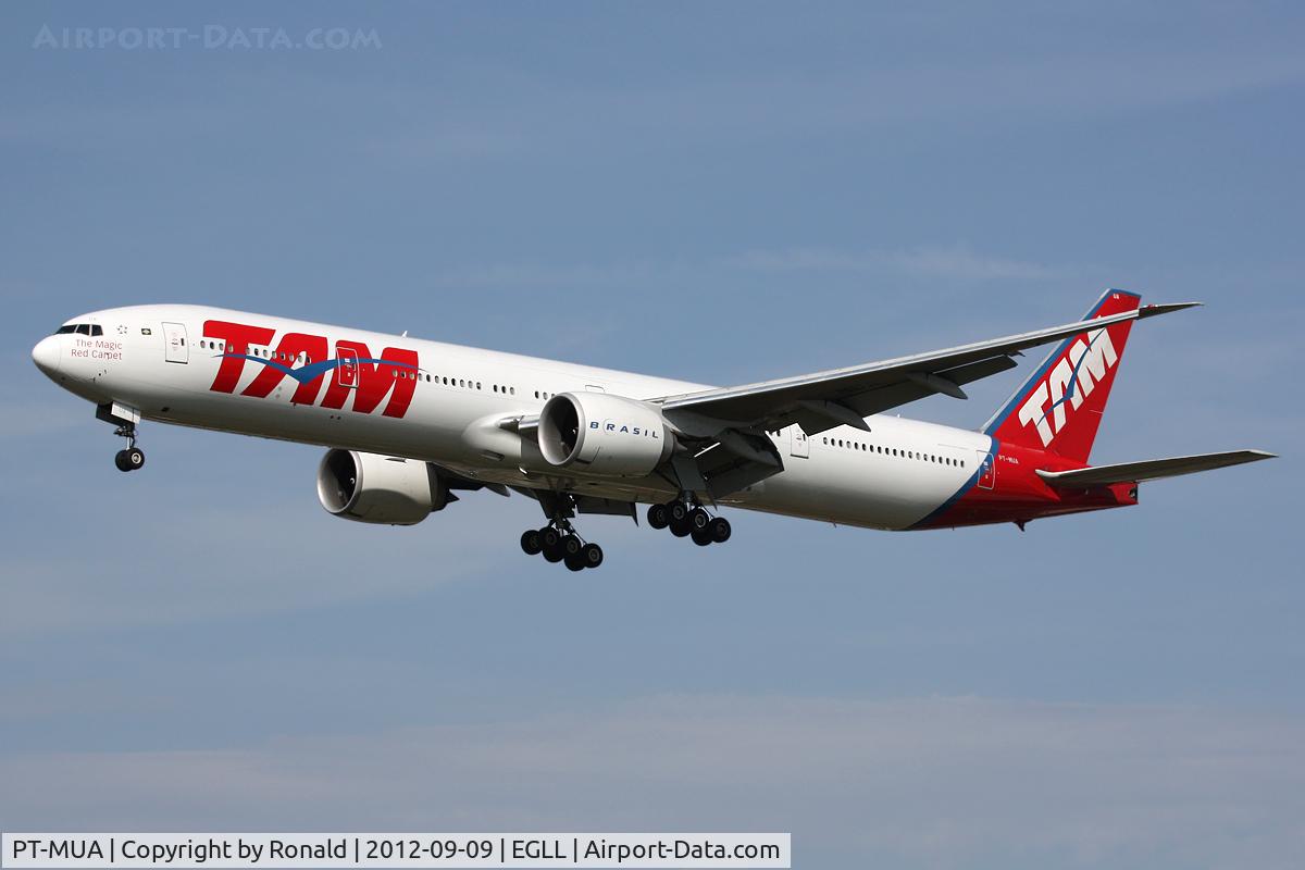 PT-MUA, 2008 Boeing 777-32W/ER C/N 37664, at lhr