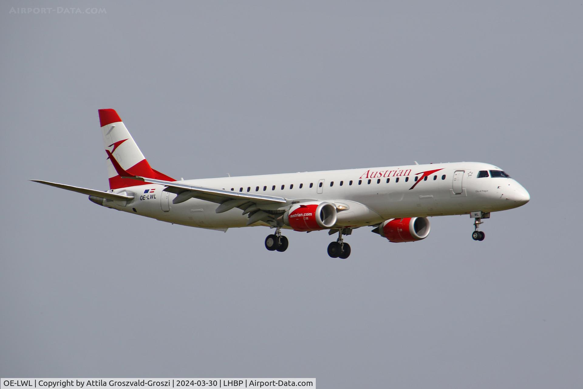 OE-LWL, 2012 Embraer 195LR (ERJ-190-200LR) C/N 19000532, LHBP/BUD - Liszt Ferenc International Airport, Hungary