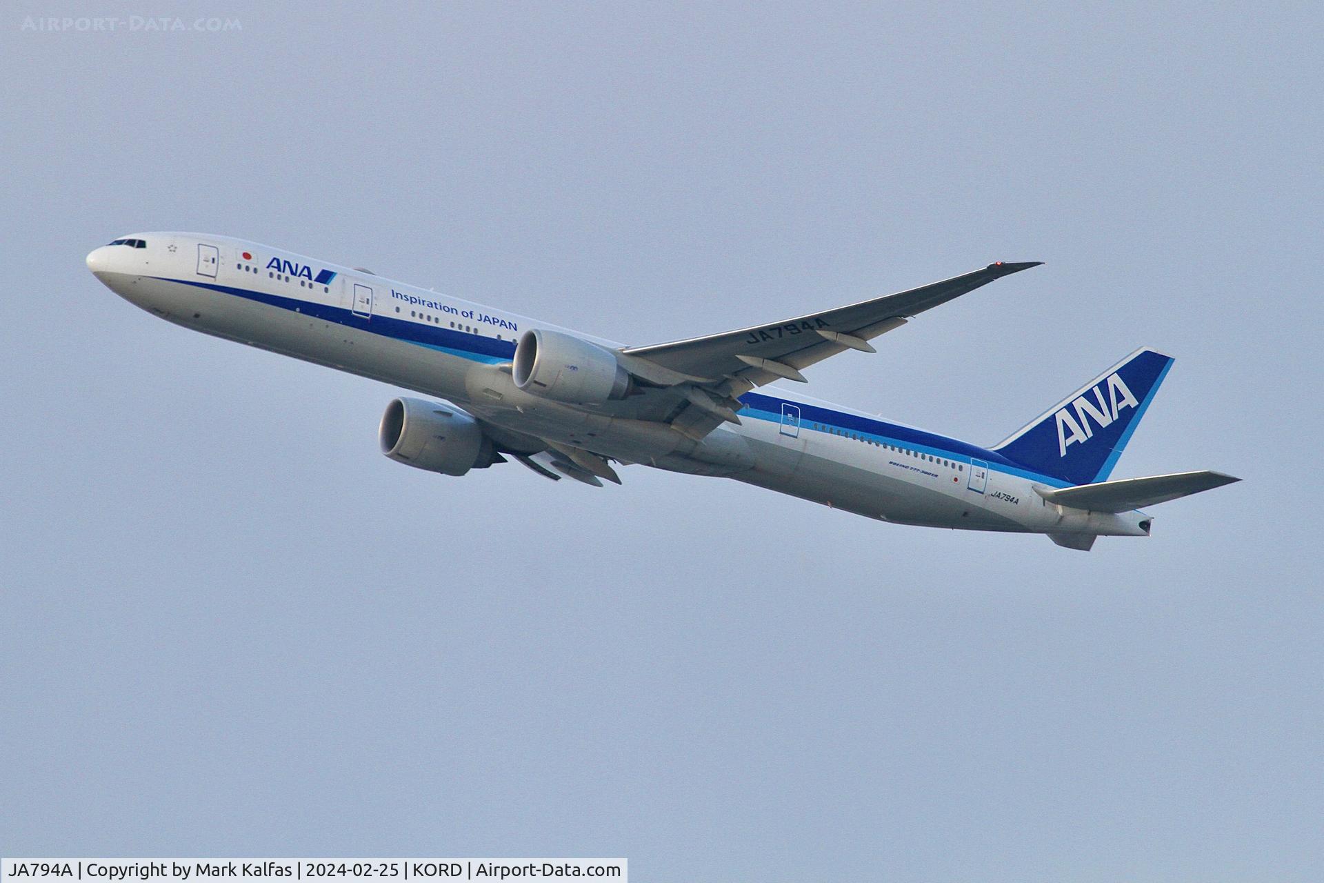 JA794A, 2019 Boeing 777-300/ER C/N 61513, B77W ANA All Nippon Airways Boeing 777-381ER JA794A ANA111 KORD- RJTT