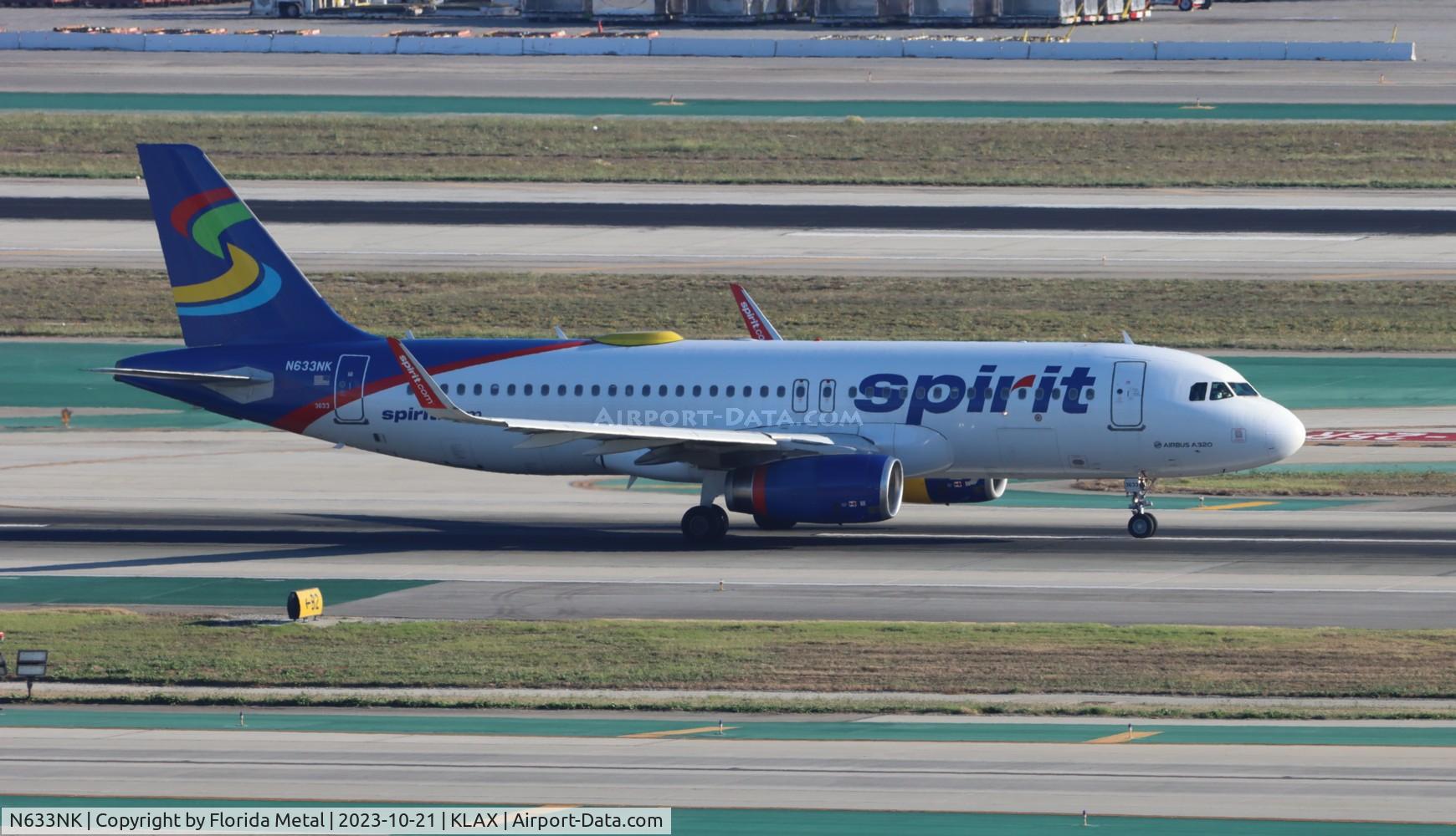 N633NK, 2014 Airbus A320-232 C/N 6345, NKS A320 blue/white zx LAX-BWI