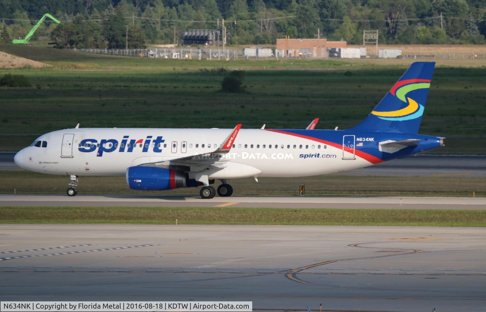 N634NK, 2014 Airbus A320-232 C/N 6370, NKS A320 blue/white zx LGA-DTW