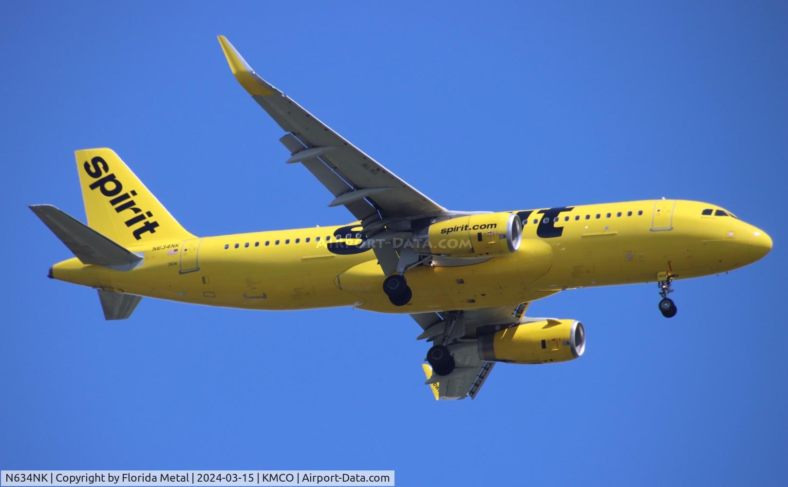 N634NK, 2014 Airbus A320-232 C/N 6370, NKS A320 yellow zx STL-MCO