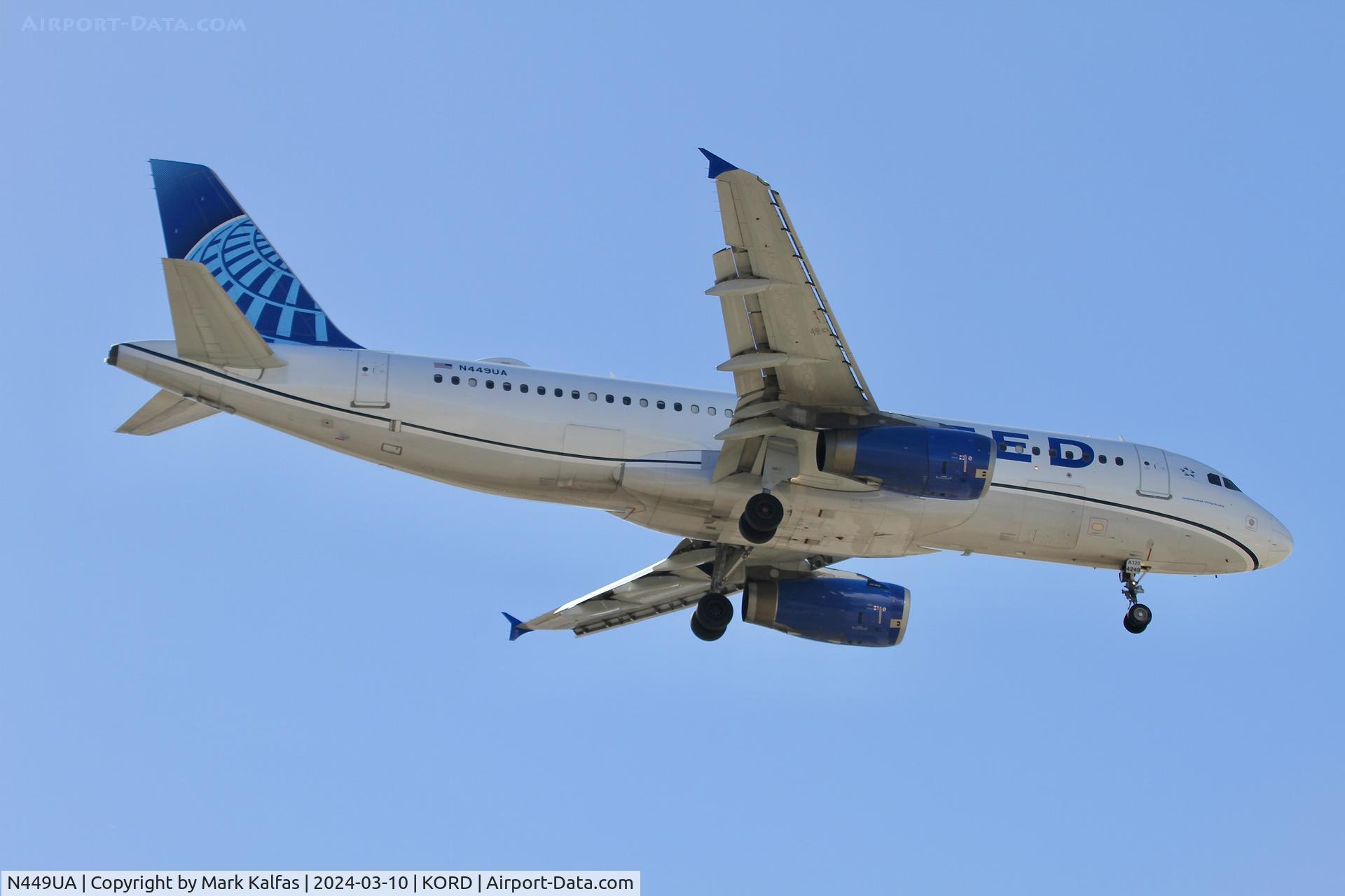 N449UA, 1998 Airbus A320-232 C/N 851, A320 United Airlines Airbus A320-232 N449UA UAL1594 MMMX-KORD