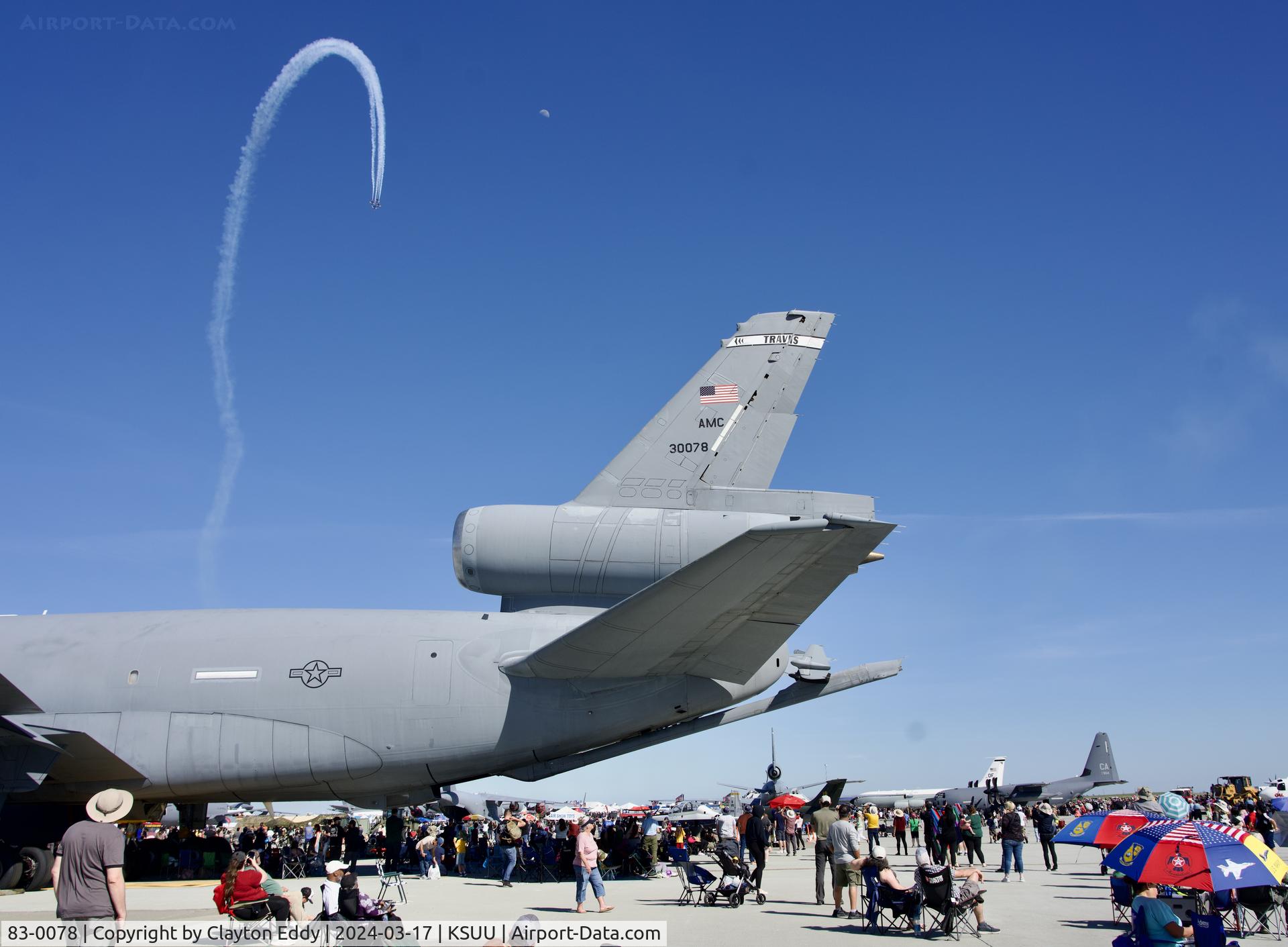 83-0078, 1983 McDonnell Douglas KC-10A Extender C/N 48219, Last year of the KC-10 air refueler. Travis AFB airshow California 2024.