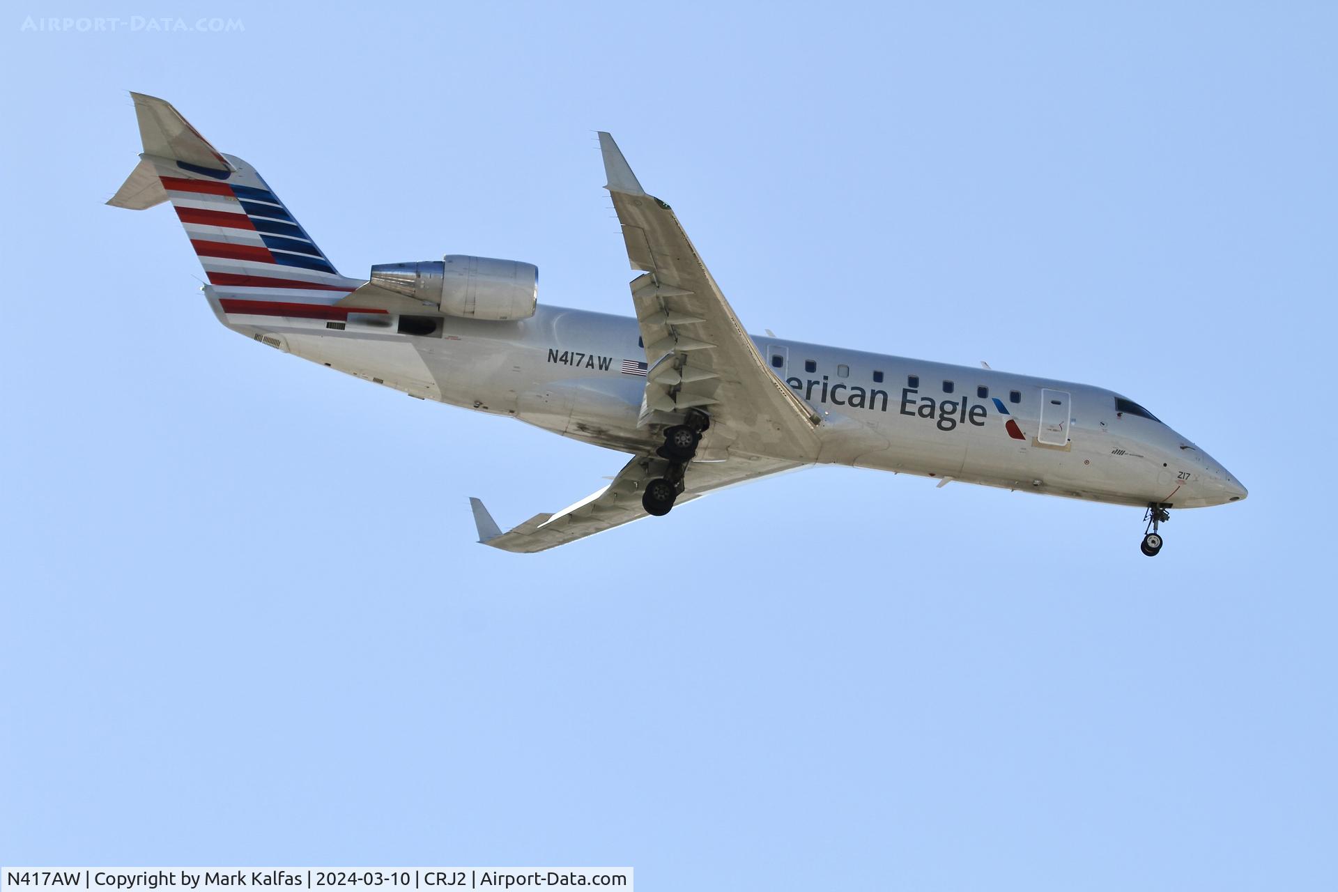 N417AW, 2002 Bombardier CRJ-200LR (CL-600-2B19) C/N 7610, CRJ2 Air Wisconsin/ American Eagle BOMBARDIER INC CL-600-2B19 N417AW AWI6026  DAY-ORD