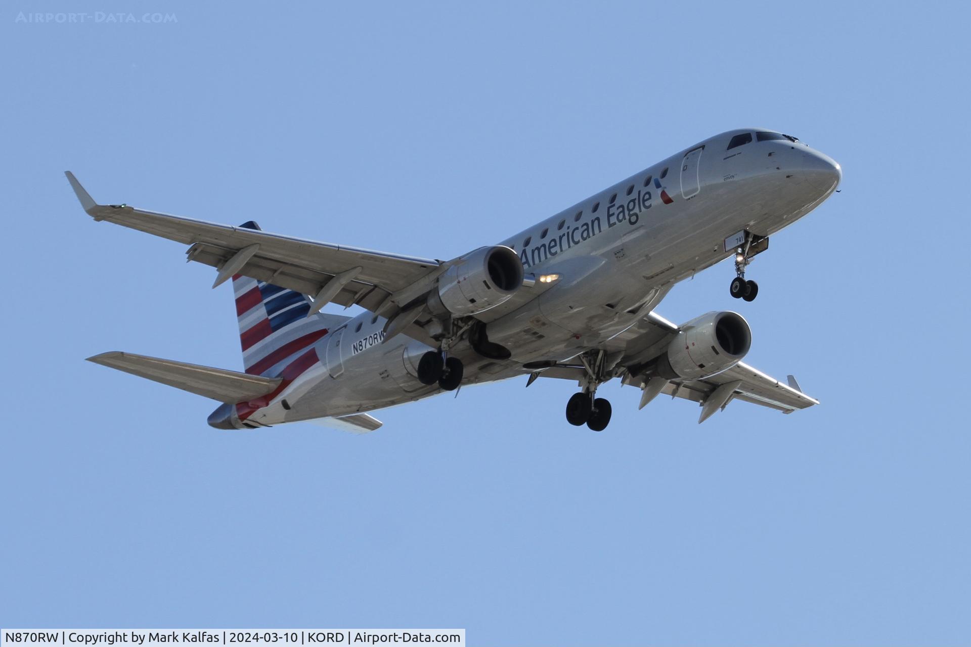 N870RW, 2006 Embraer 170SU (ERJ-170-100SU) C/N 17000138, E170 Envoy Air / American Eagle EMBRAER ERJ 170-100SU  N870RW ENY3746 CMI-ORD
