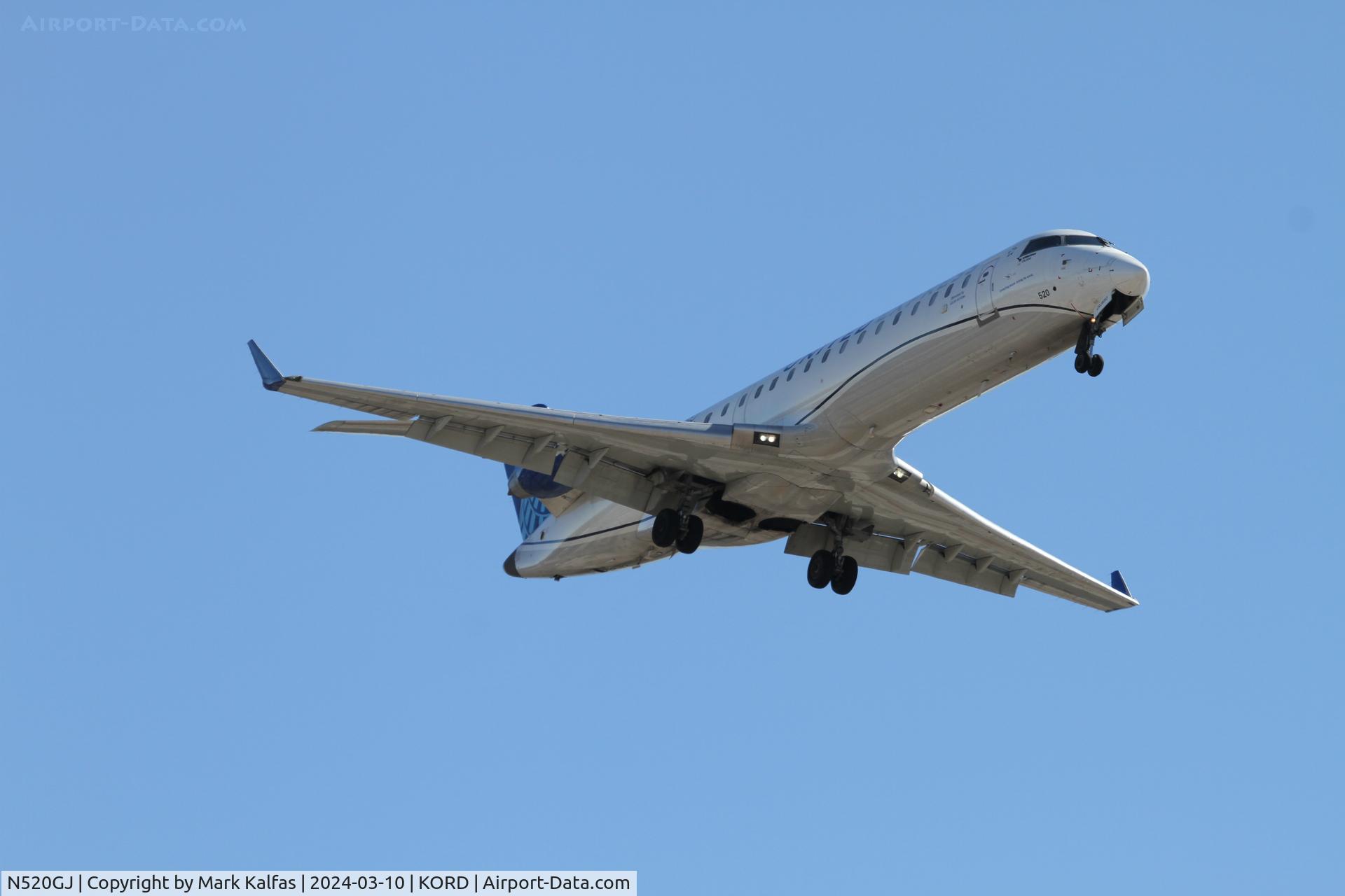 N520GJ, 2002 Bombardier CRJ-701 (CL-600-2C10) Regional Jet C/N 10065, CRJ7 GoJet/ United Express Bombardier CRJ-701/ CRJ-550 CL-600-2C10, N520GJ GJS4404  MEM-ORD