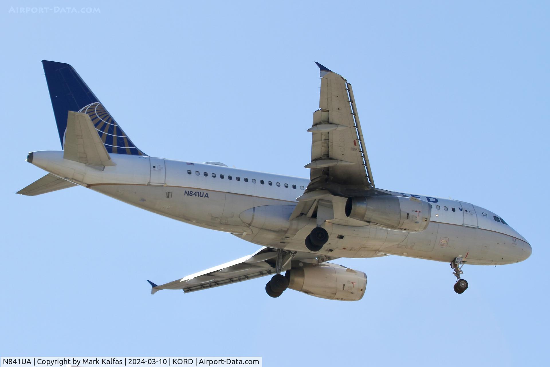 N841UA, 2001 Airbus A319-131 C/N 1545, A319 United Airlines Airbus A319-131  N841UA UAL1634 DFW-ORD