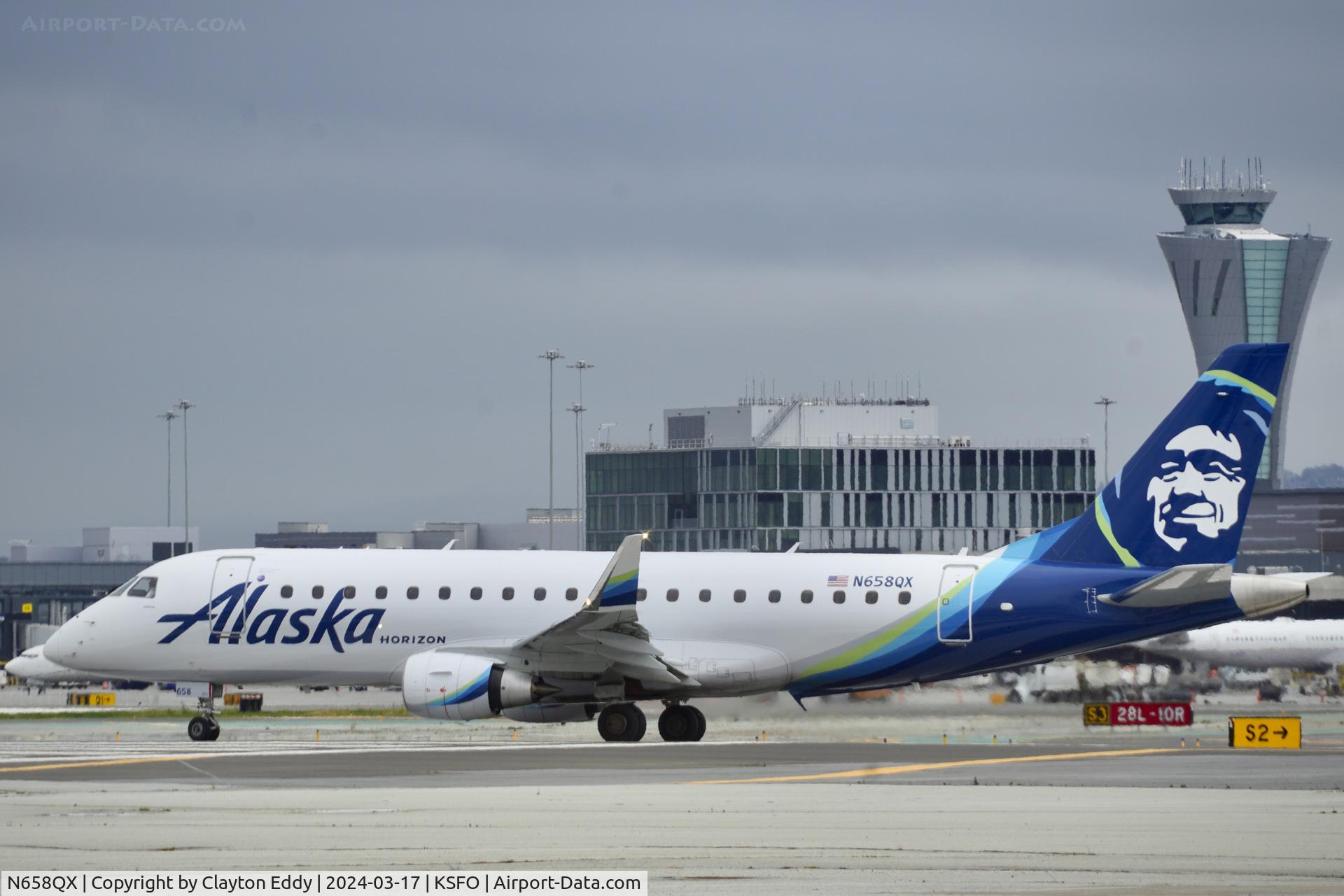 N658QX, 2023 Embraer ERJ-170/175-200LR C/N 17000945, Runway 10 SFO 2024.