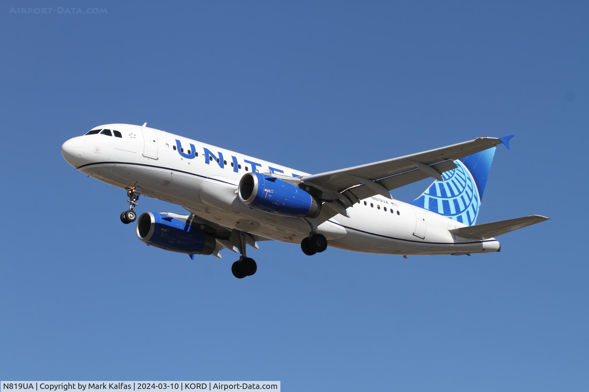 N819UA, 1998 Airbus A319-131 C/N 893, A319 United Airlines Airbus A319-131 N819UA UAL580 CHS-ORD