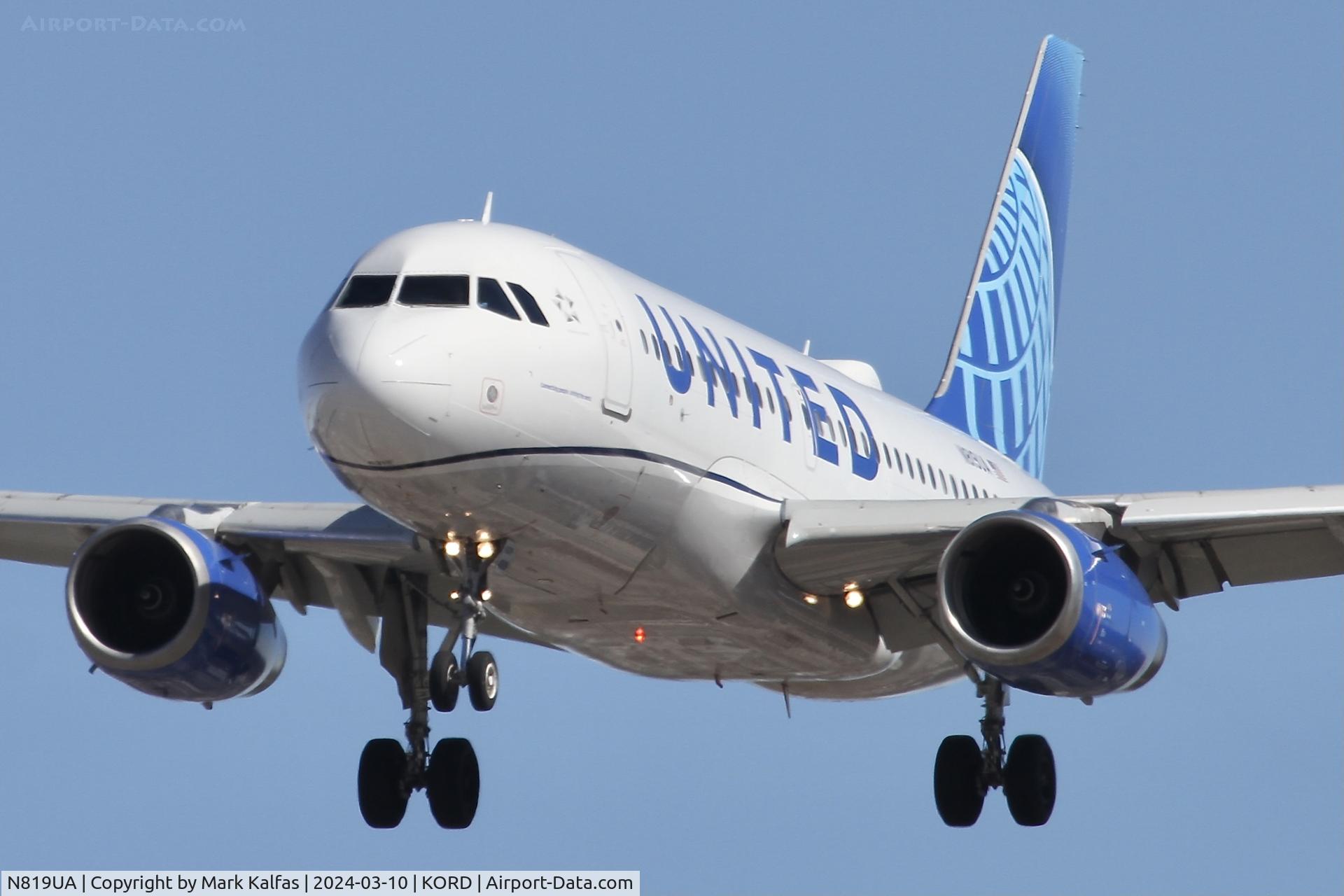 N819UA, 1998 Airbus A319-131 C/N 893, A319 United Airlines Airbus A319-131 N819UA UAL580 CHS-ORD