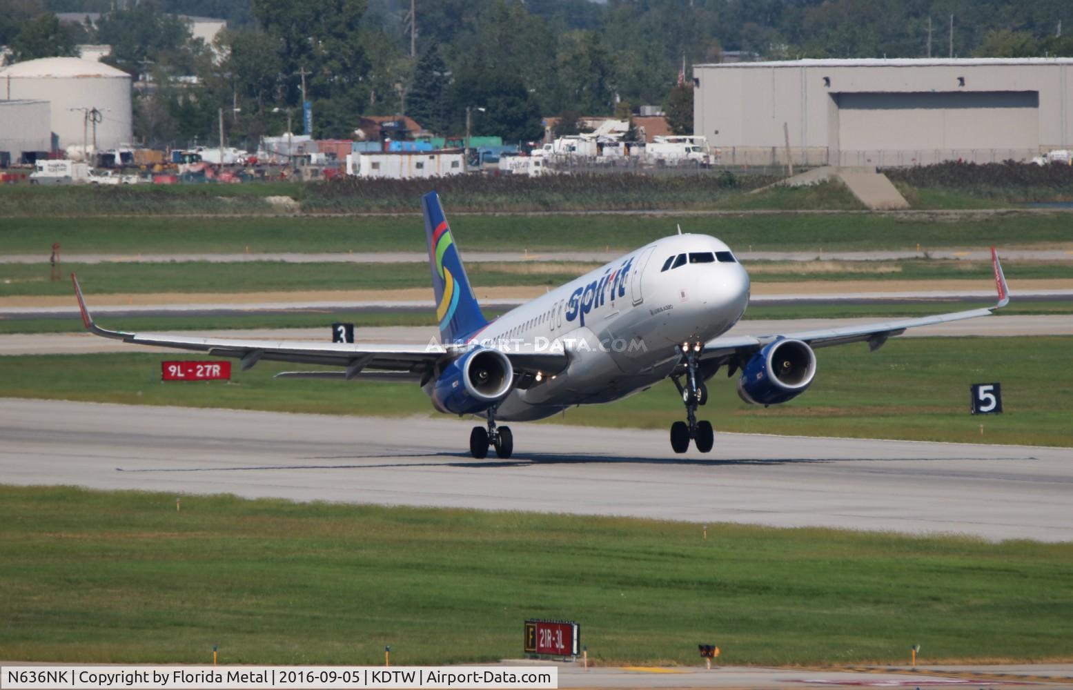 N636NK, 2015 Airbus A320-232 C/N 6424, NKS A320 blue/white zx DTW-ACY