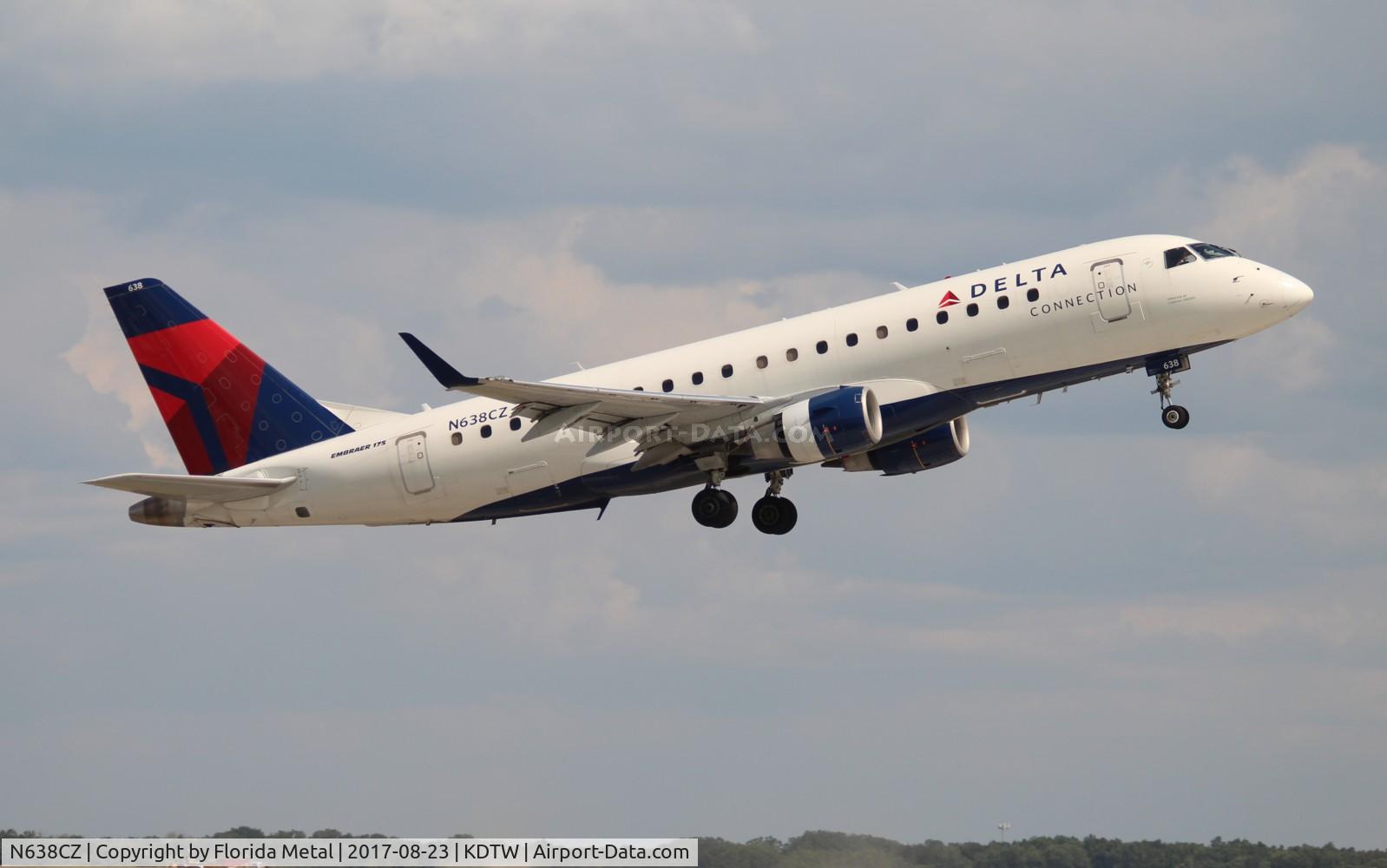 N638CZ, 2008 Embraer 175LR (ERJ-170-200LR) C/N 17000259, CPZ/DAL E175 zx DTW-MCI