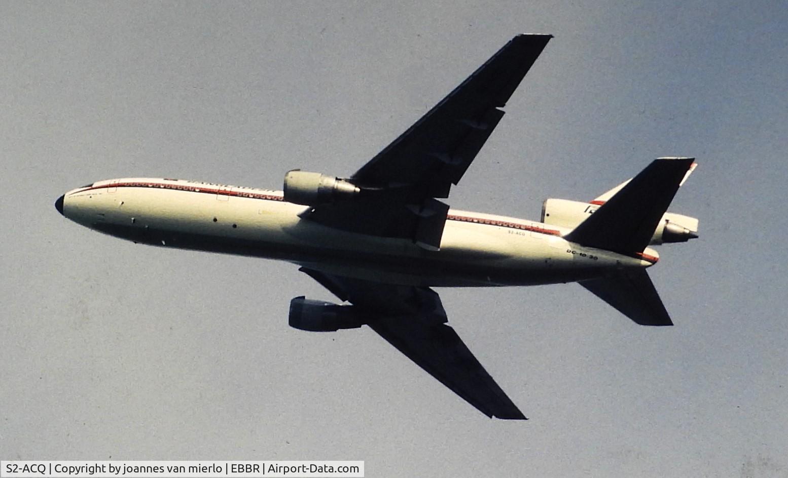 S2-ACQ, 1979 McDonnell Douglas DC-10-30 C/N 47817/300, Climbing out of Brussels ex-slide