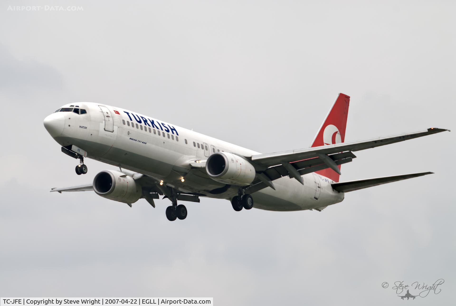 TC-JFE, 1998 Boeing 737-8F2 C/N 29767/95, London Heathrow Airport