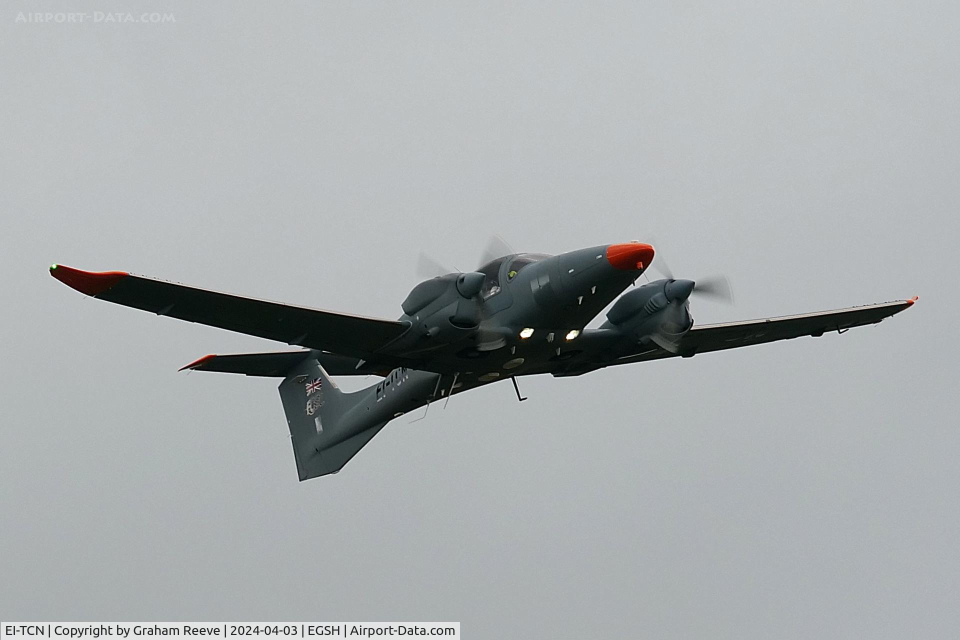 EI-TCN, 2017 Diamond DA-62 C/N 62.044, On approach to Norwich.