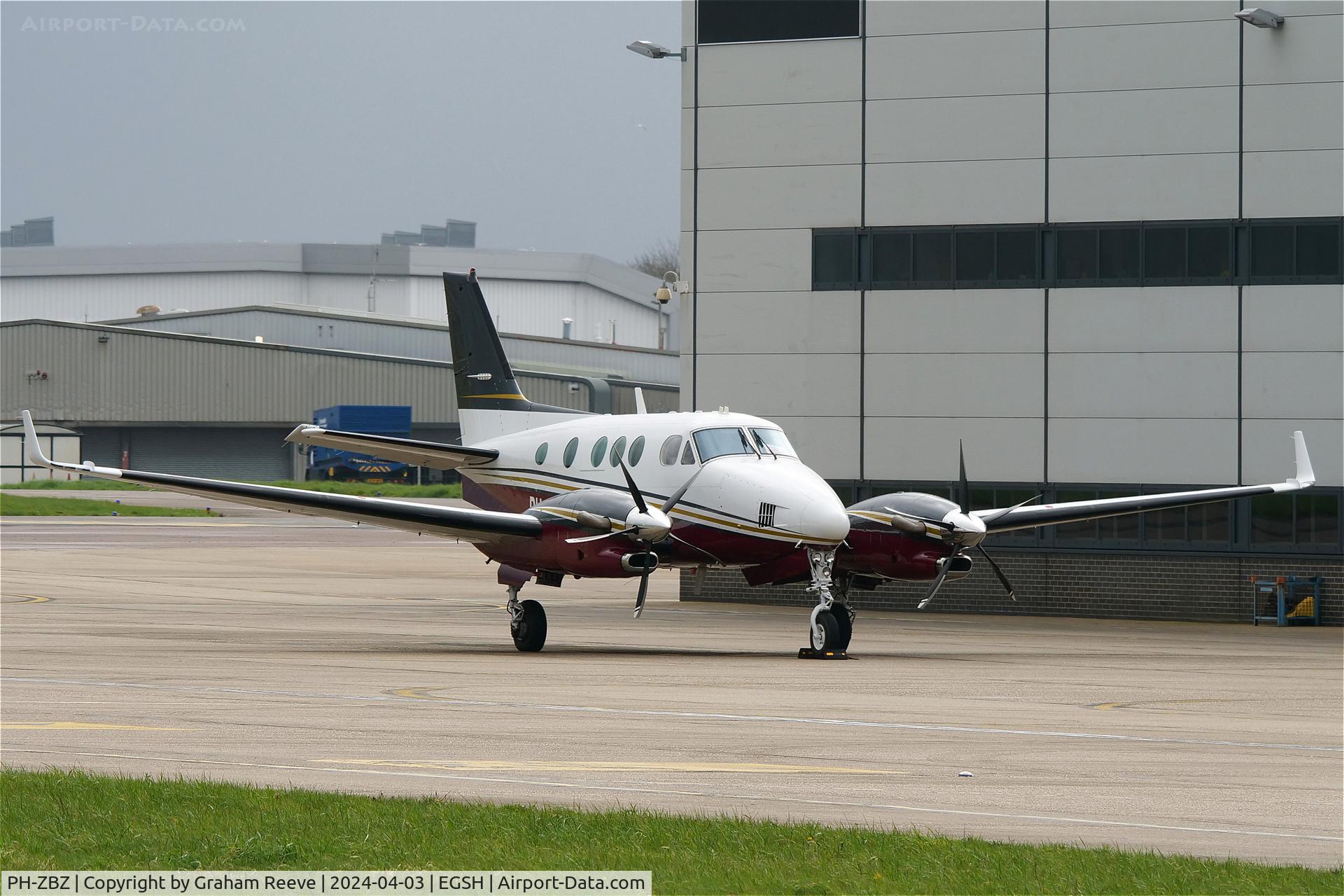 PH-ZBZ, 1988 Beech C90A King Air C/N LJ-1164, Parked at Norwich.