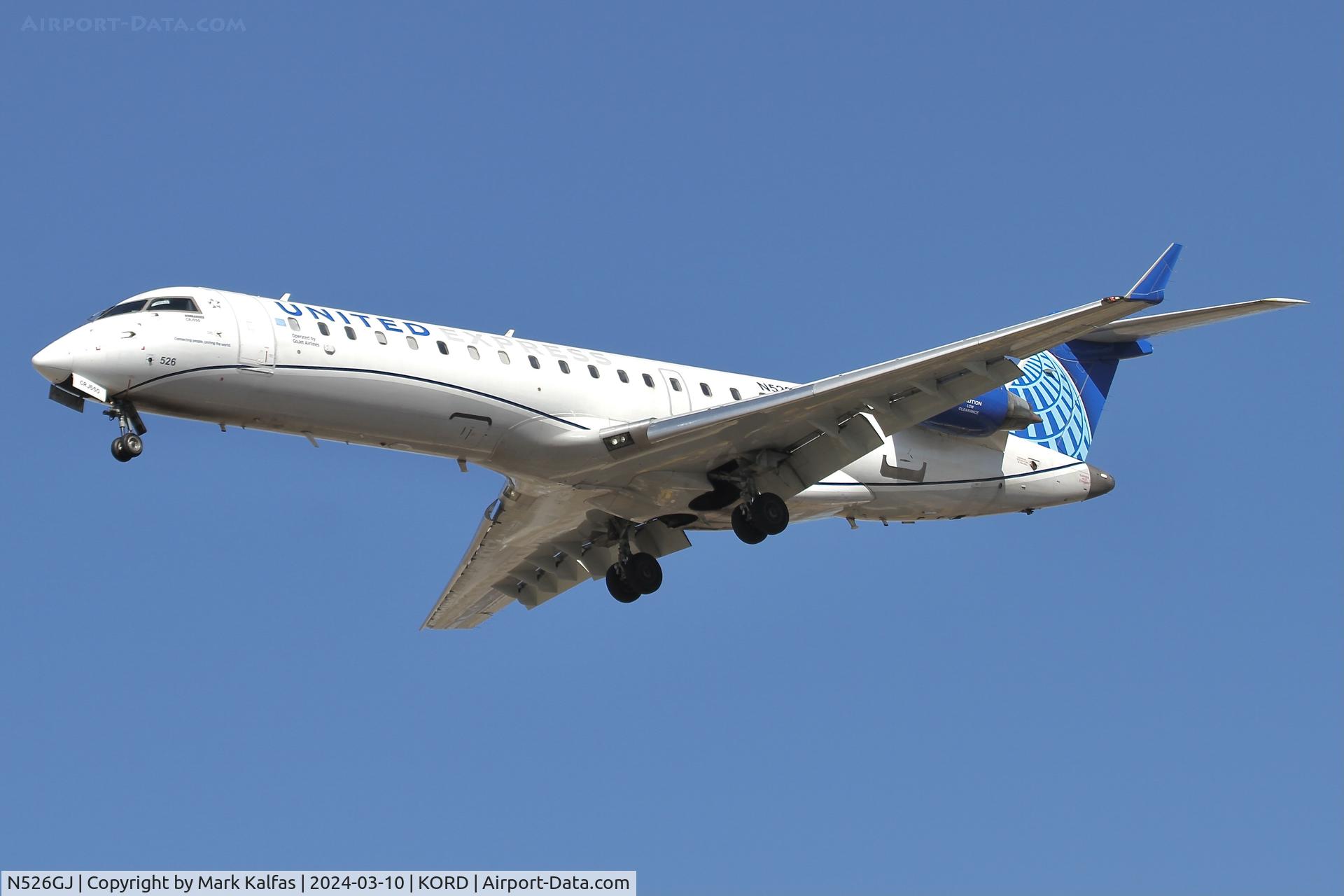 N526GJ, 2003 Bombardier CRJ-700 (CL-600-2C10) Regional Jet C/N 10129, CRJ7 GoJet/United Express Bombardier CRJ-701 (CRJ-550) CL-600-2C10 N526GJ GJS4475 TYS-ORD