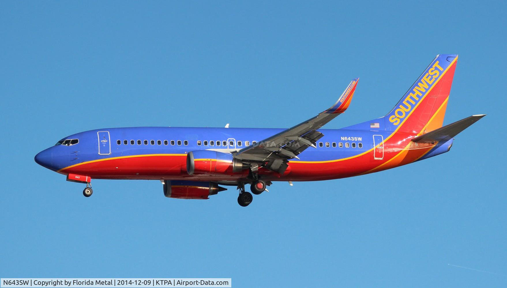 N643SW, 1997 Boeing 737-3H4 C/N 27716, SWA 733 oc zx BHM-TPA
