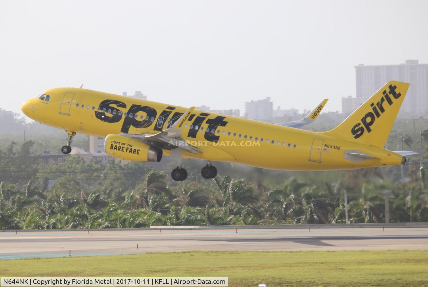 N644NK, 2016 Airbus A320-233 C/N 7156, NKS A320 yellow zx FLL-STX