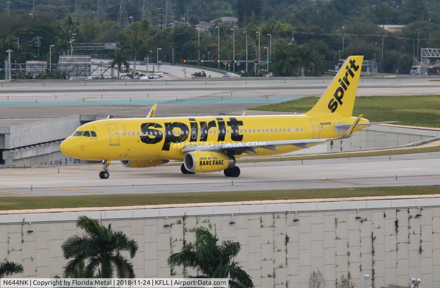 N644NK, 2016 Airbus A320-233 C/N 7156, NKS A320 yellow zx FLL-IAH
