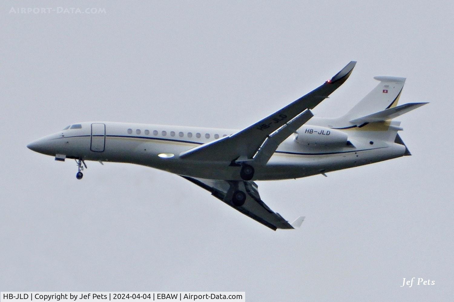 HB-JLD, 2024 Dassault Falcon 8X C/N 504, Landing at Antwerp Airport.