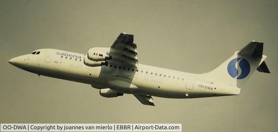 OO-DWA, 1997 British Aerospace Avro 146-RJ100 C/N E3308, ex-slide