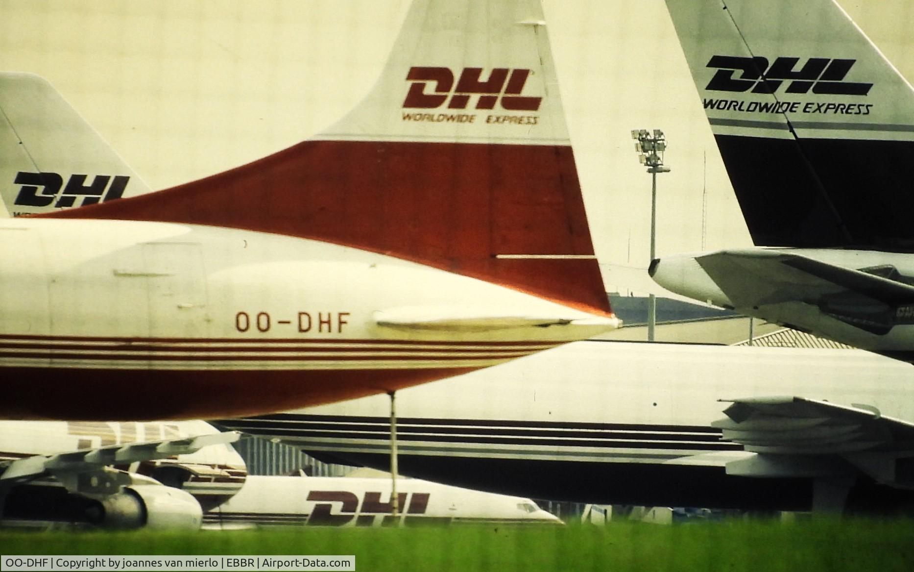 OO-DHF, 1954 Convair 580(F) C/N 147/012, Brussels DHL hub'90s ex-slide