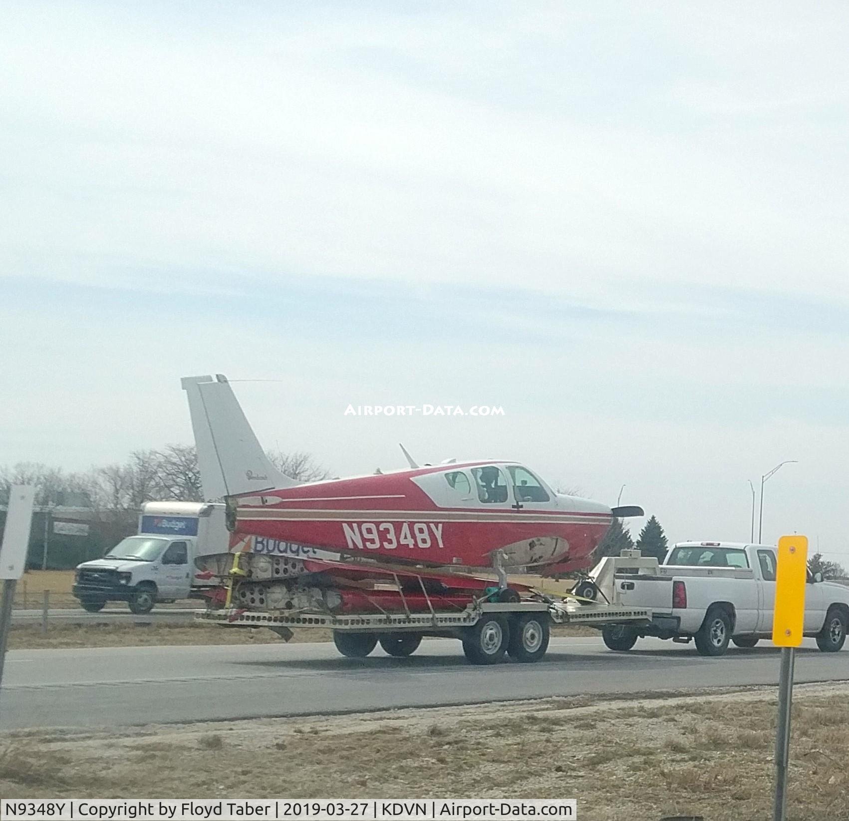 N9348Y, 1960 Beech 35-A33 Debonair C/N CD-256, West bound on I80 by Davenport Iowa