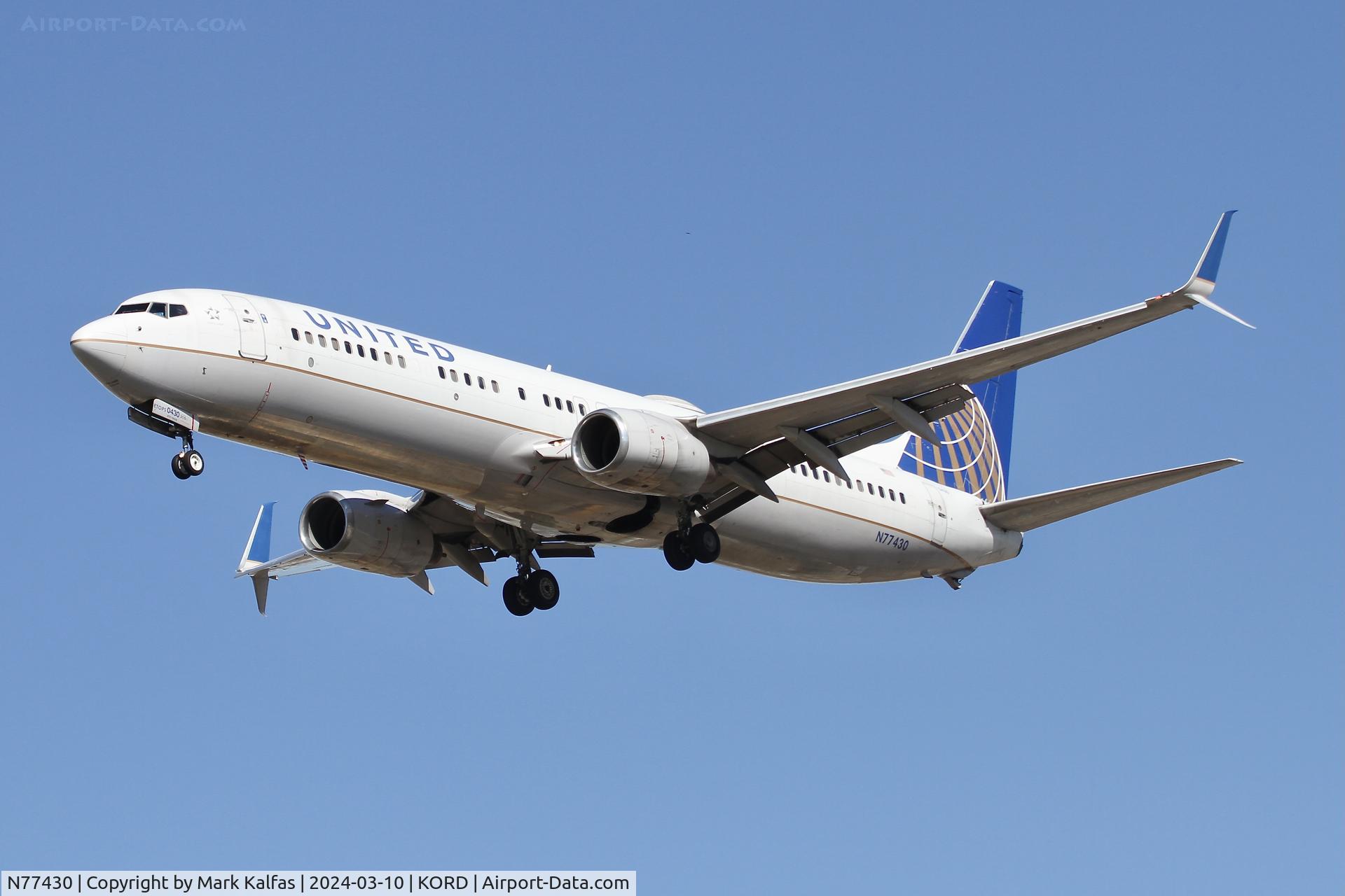 N77430, 2008 Boeing 737-924/ER C/N 37098, B739 United Airlines Boeing 737-924 ER N77430 UAL1168 IAH-ORD