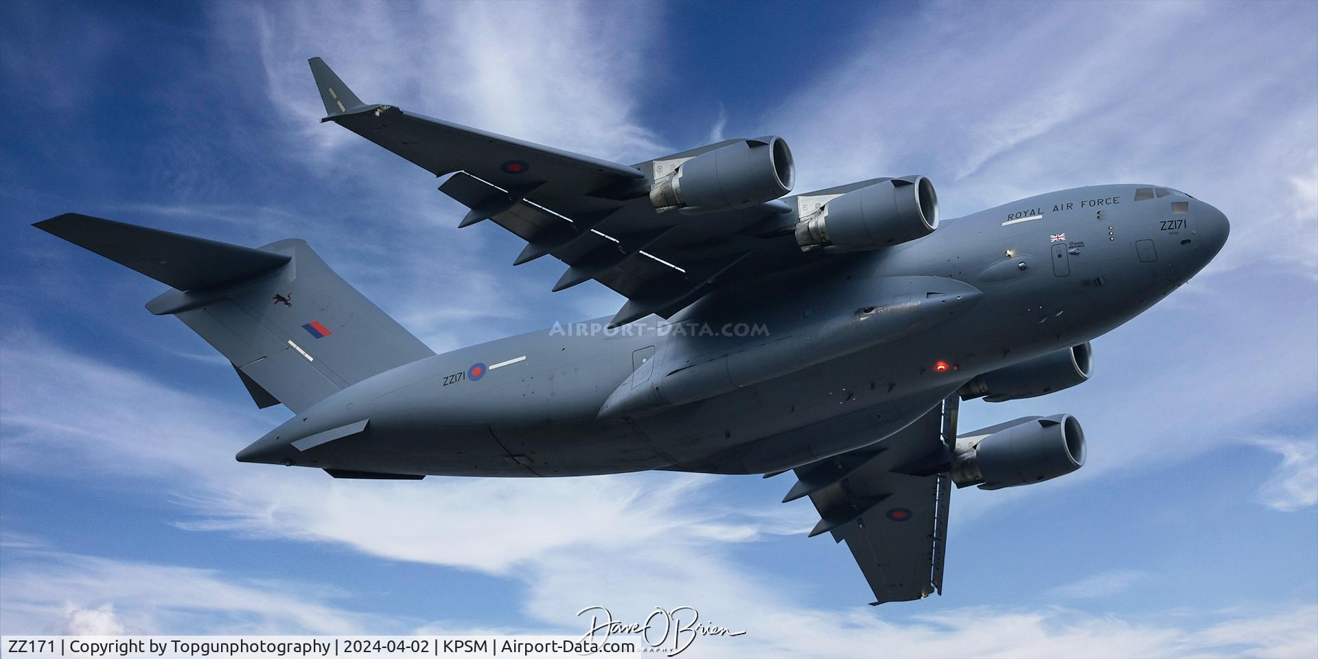 ZZ171, 2000 Boeing C-17A Globemaster III C/N F-007, ASCOT6644 departs for home