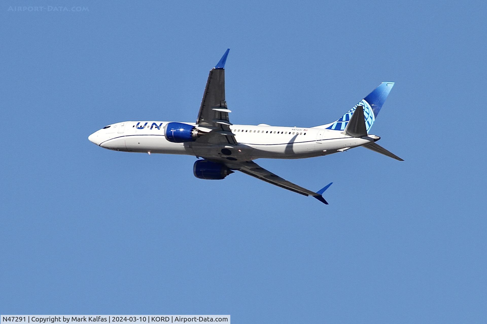 N47291, 2019 Boeing 737-8 MAX C/N 62182, B38M United Airlines Boeing 737 MAX 8 N47291 UAL380 ORD-EWR
