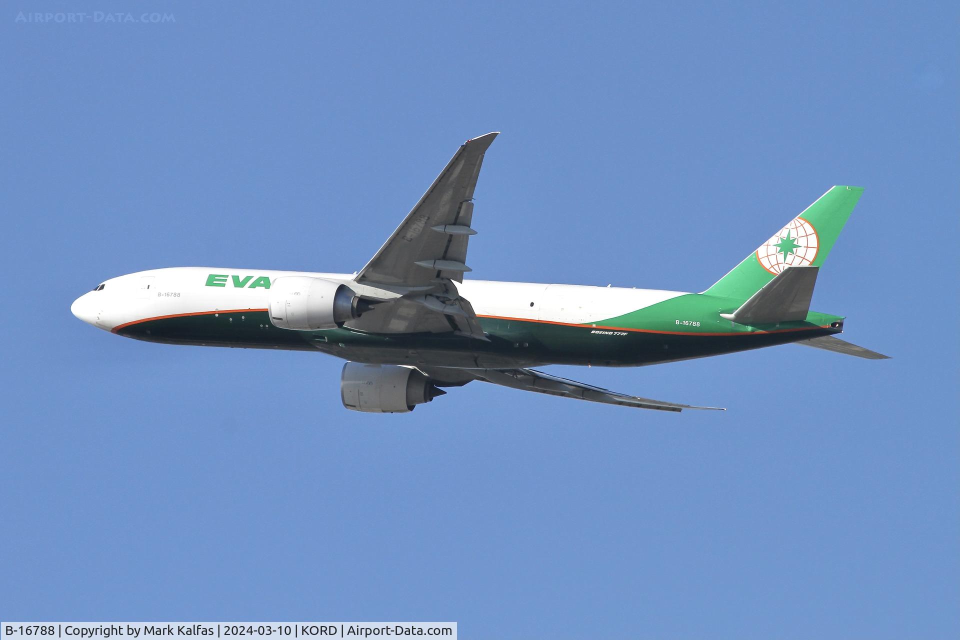 B-16788, 2021 Boeing 777-F C/N 67032, B77L EVA Air Cargo Boeing 777-F B-16788 EVA633 KORD-RCTP