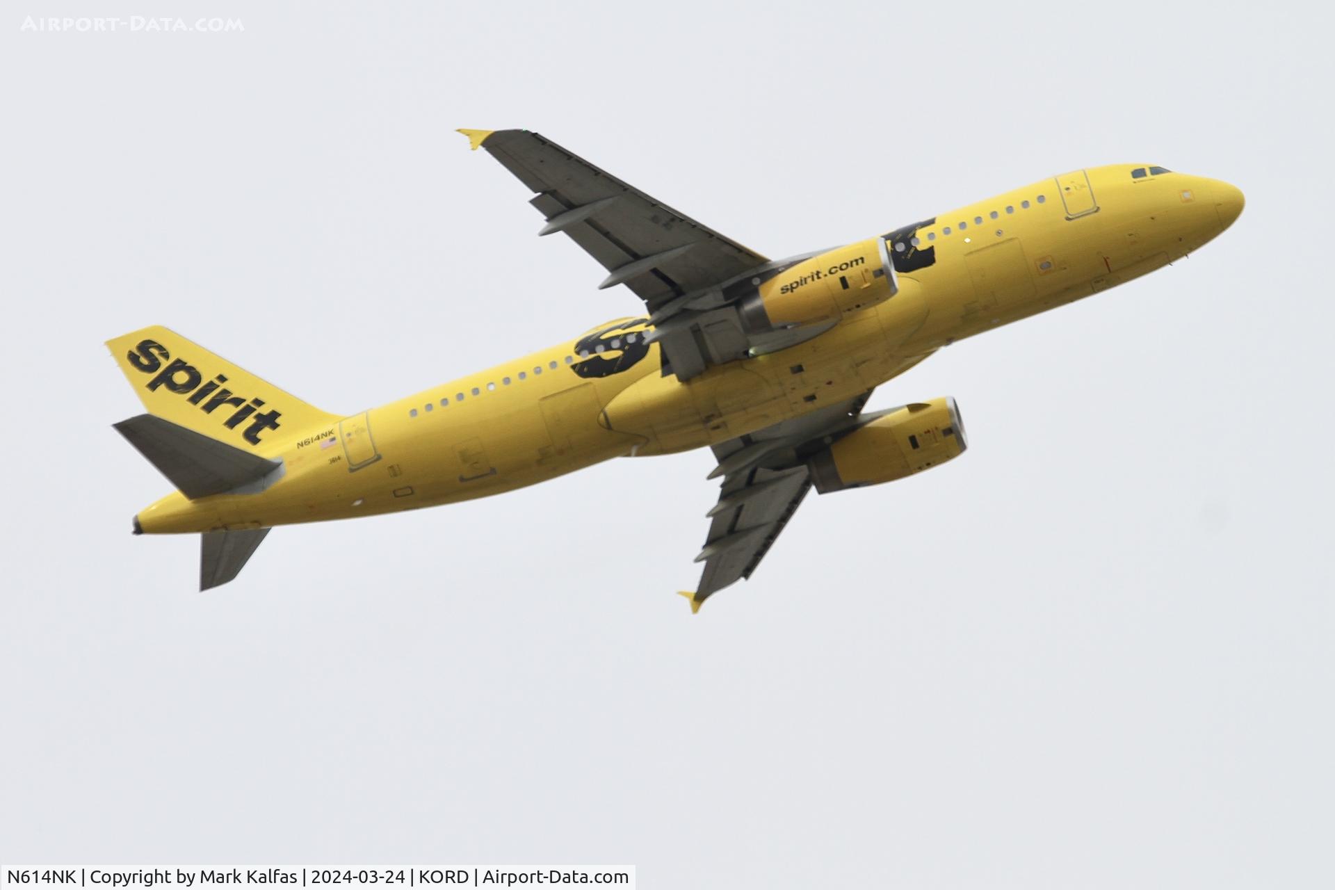 N614NK, 2012 Airbus A320-232 C/N 5132, A320 Spirit Airlines Airbus A320-232N614NK NKS1355 ORD-MCO