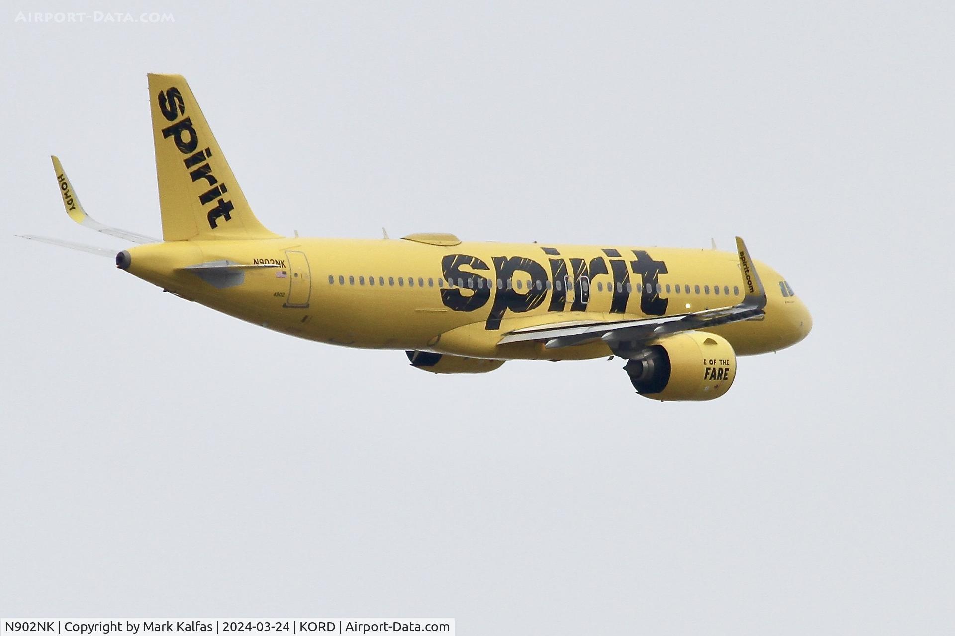 N902NK, 2016 Airbus A320-271N C/N 6907, A20N Spirit Airline N902NK AIRBUS A320-271N NKS1865 KORD-TJSJ