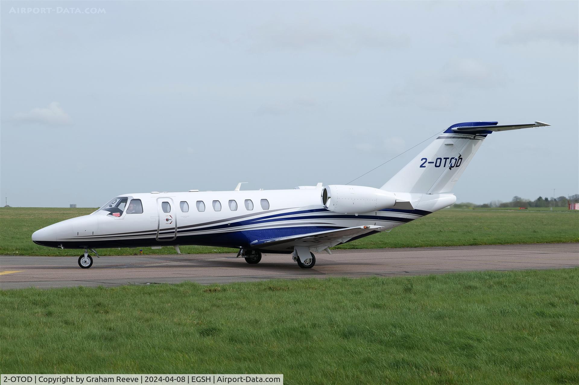 2-OTOD, 2023 Cessna 525B CitationJet 3+ C/N 525B0696, Just landed at Norwich.