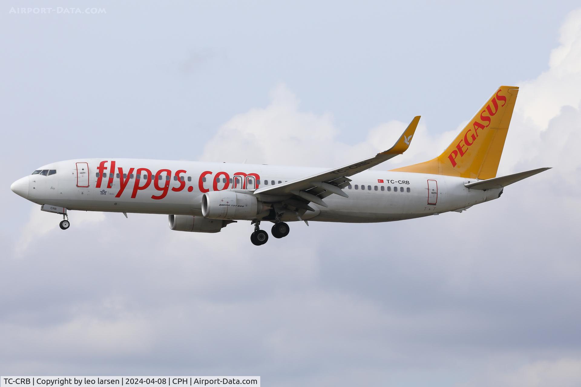 TC-CRB, 2016 Boeing 737-8AL C/N 62687, Copenhagen 8.4.2024