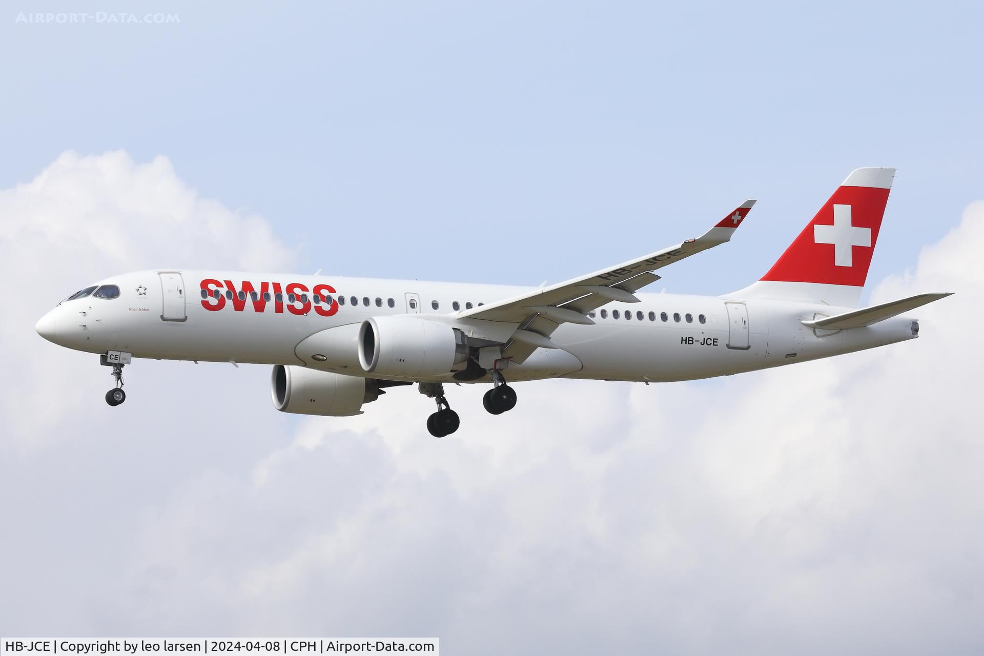 HB-JCE, 2017 Bombardier CSeries CS300 (BD-500-1A11) C/N 55014, Copenhagen 8.4.2024