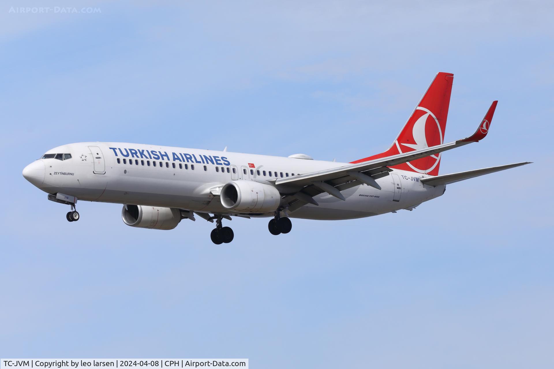 TC-JVM, 2016 Boeing 737-8F2 C/N 60016, Copenhagen 8.4.2024